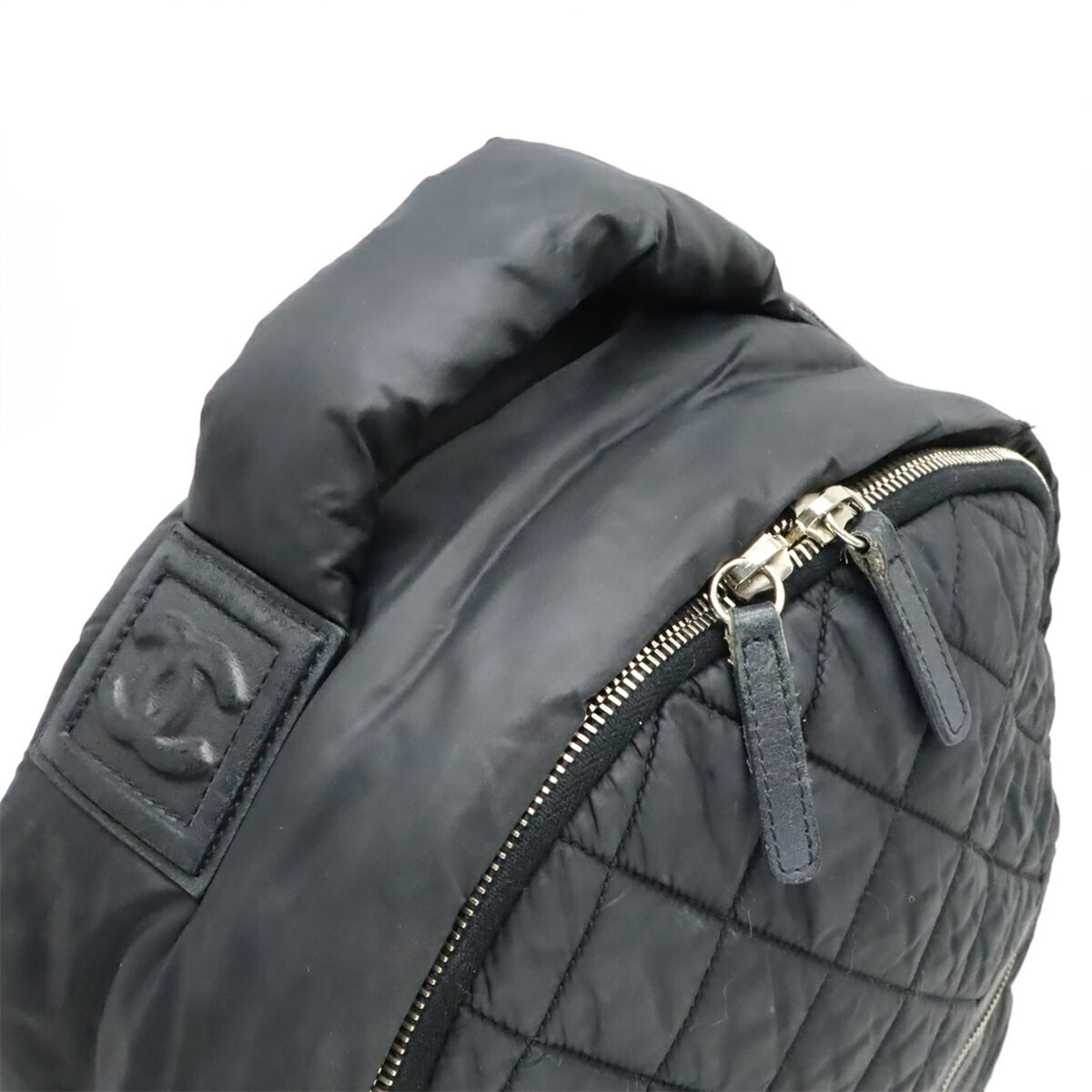 Chanel Black Bordeaux Nylon Leather Backpack (Pre-Owned)
