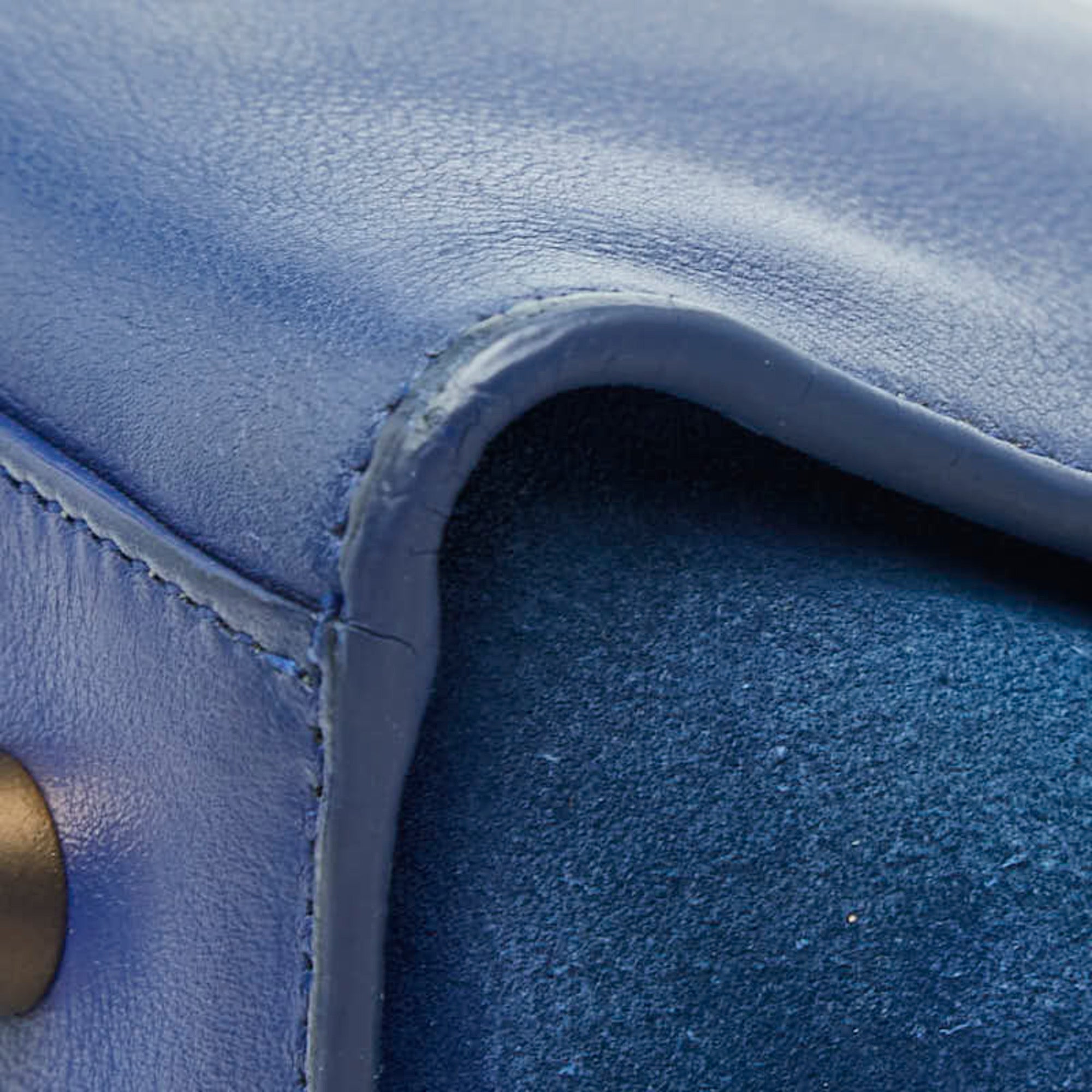 Saint Laurent Blue Leather Suede Handbag Shoulder Bag (Pre-Owned)
