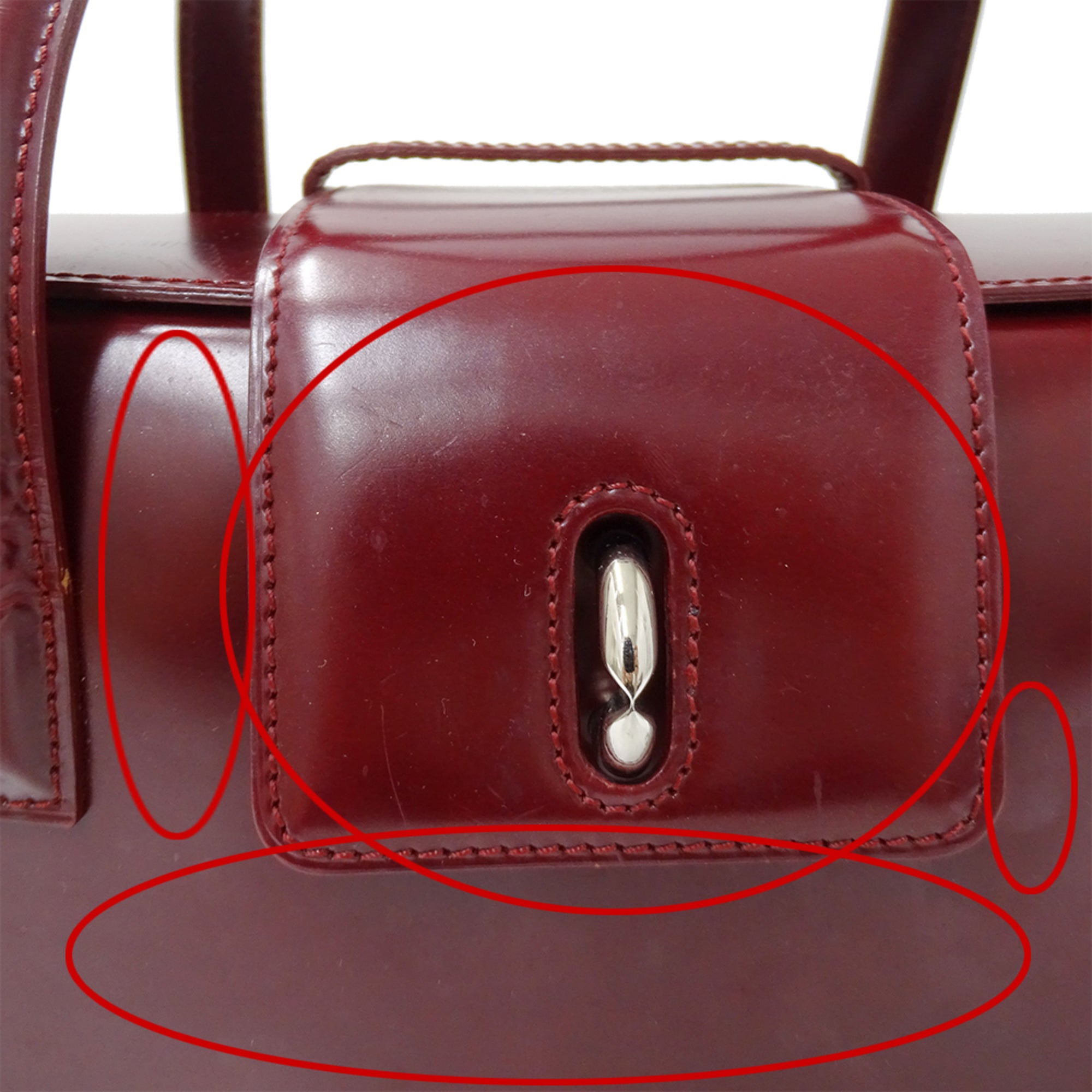 Cartier Panthère Bordeaux Patent Leather Handbag (Pre-Owned)