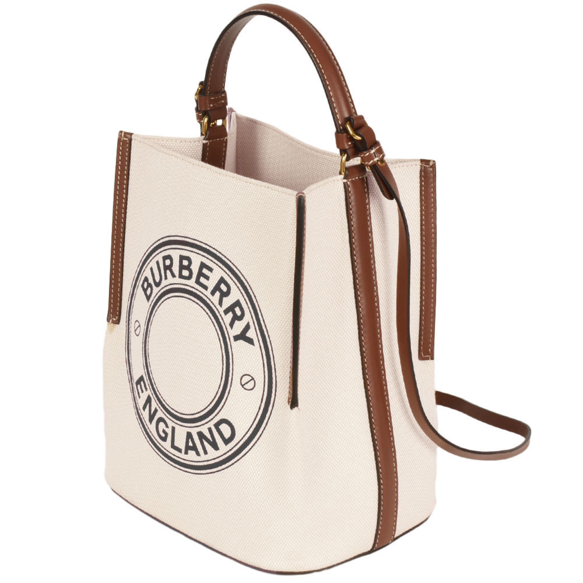 Burberry Brown Canvas Leather Shoulder Bag (Pre-Owned)