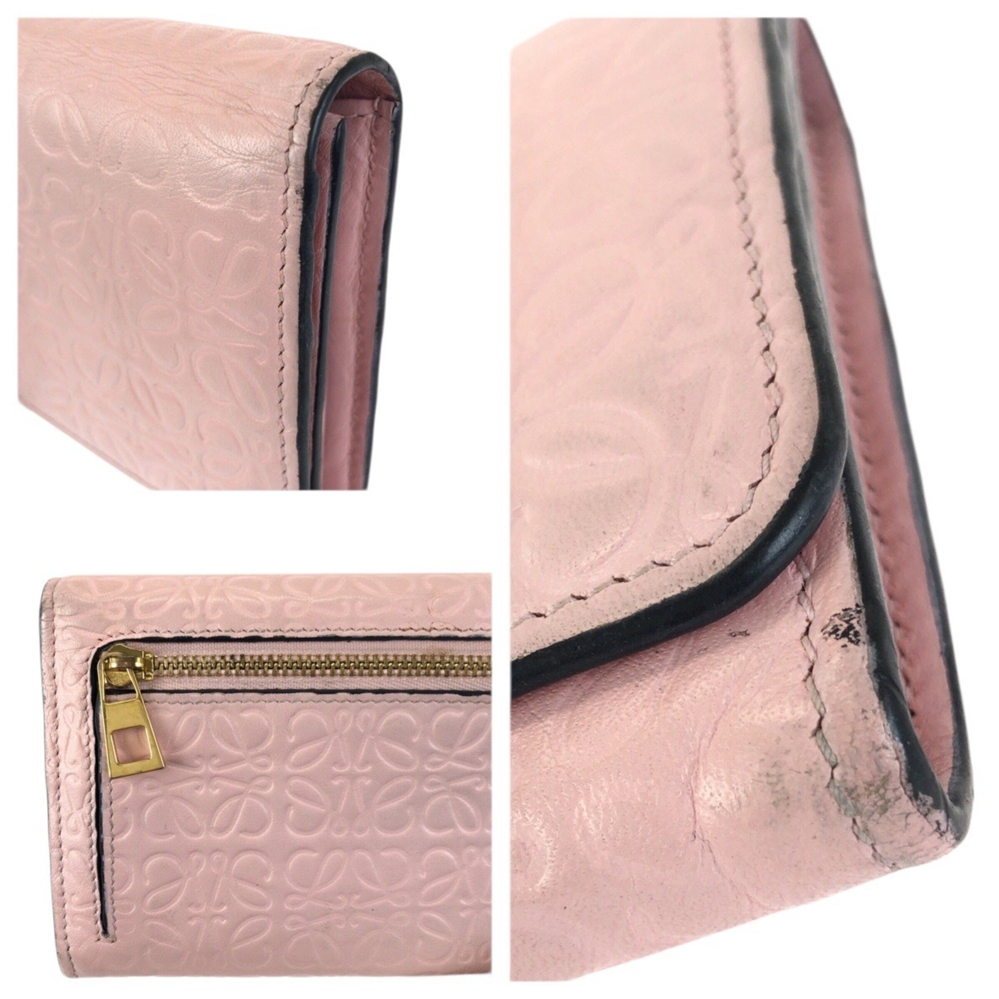 Loewe Pink Leather Long Wallet (Bi-Fold) (Pre-Owned)