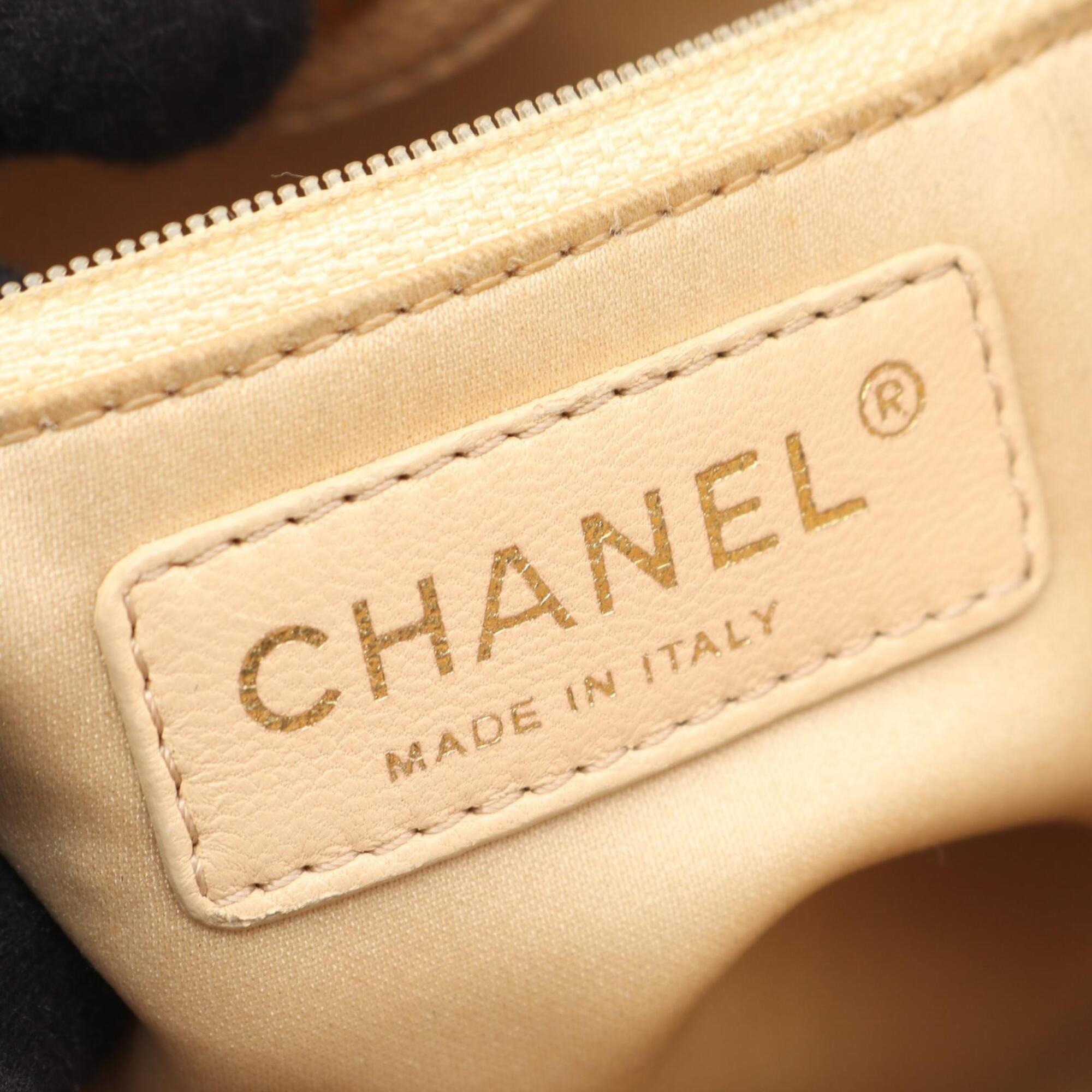 Chanel Beige Grained Calfskin Handbag Tote Bag (Pre-Owned)