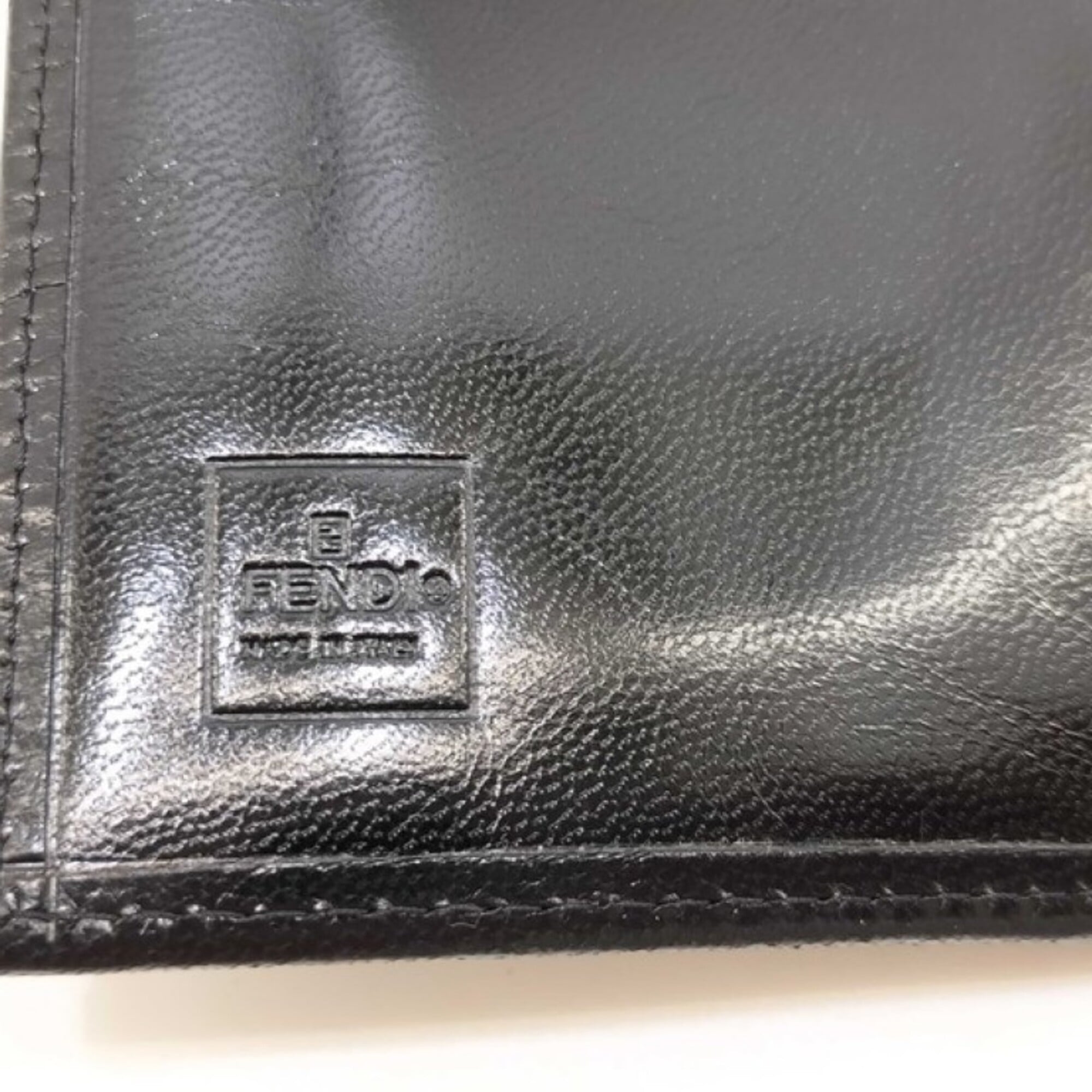 Fendi Black Canvas Leather Wallet (Tri-Fold) (Pre-Owned)