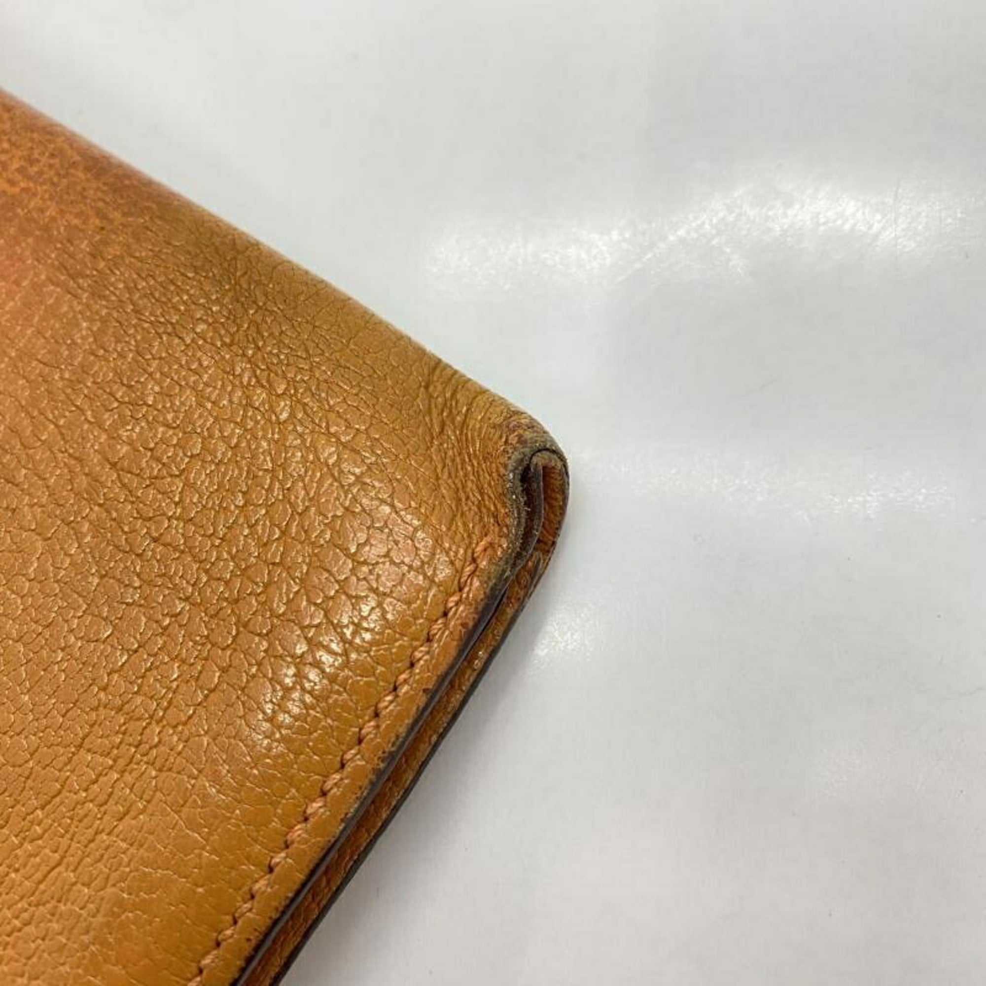 Hermes Bearn Orange Long Wallet (Bi-Fold) (Pre-Owned)