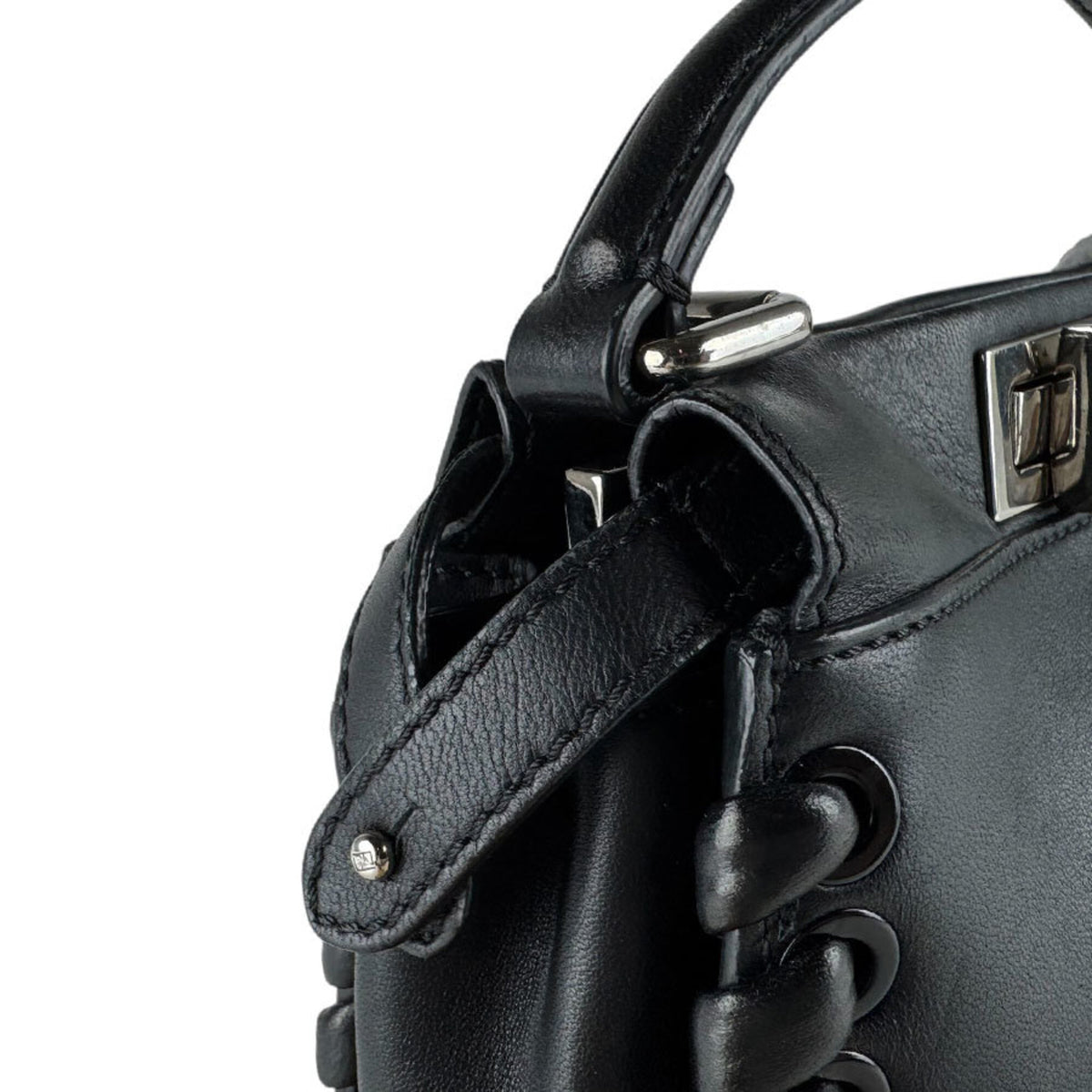 Fendi Black Leather Handbag Shoulder Bag (Pre-Owned)