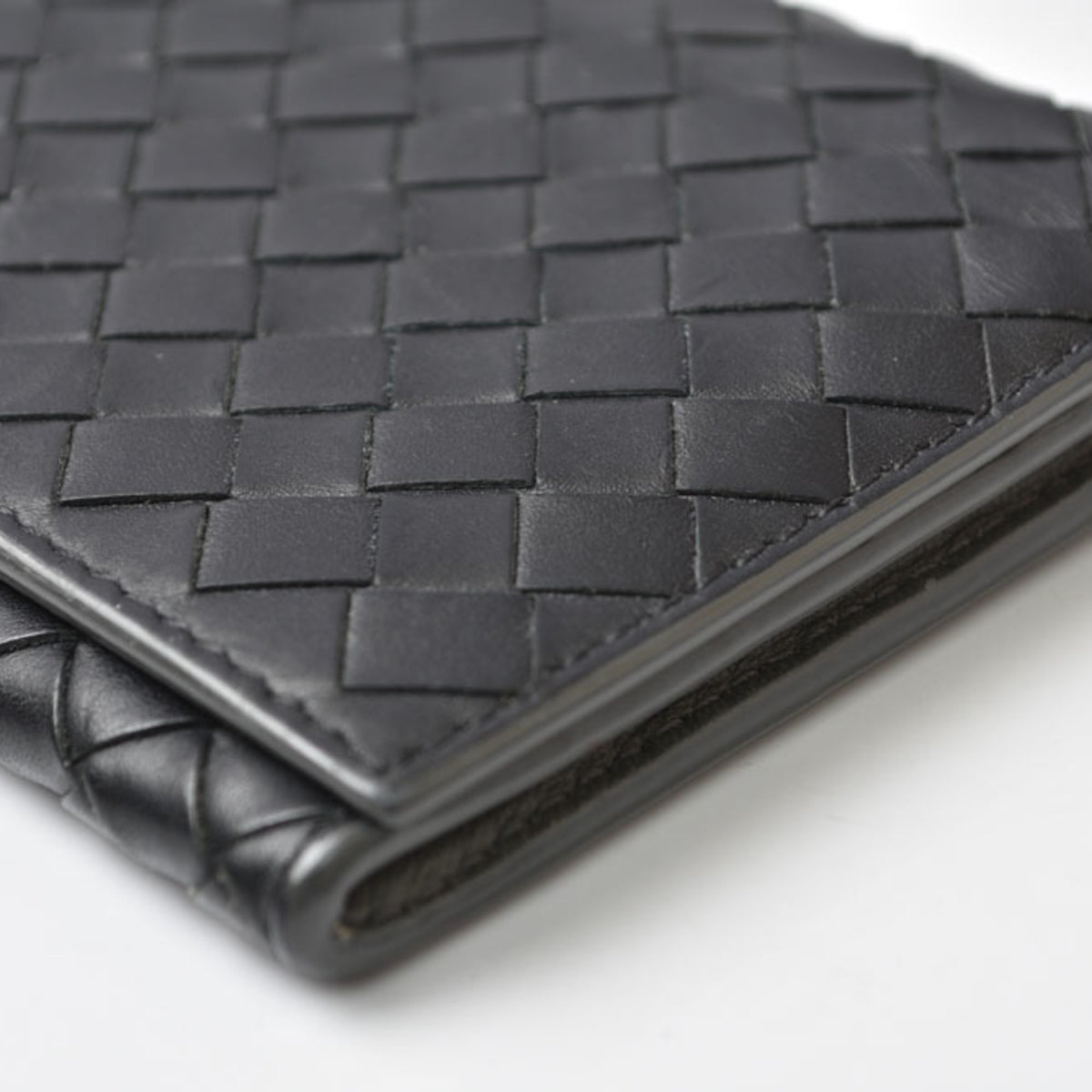 Bottega Veneta Black Khaki Leather Coin Purse/Coin Case (Pre-Owned)