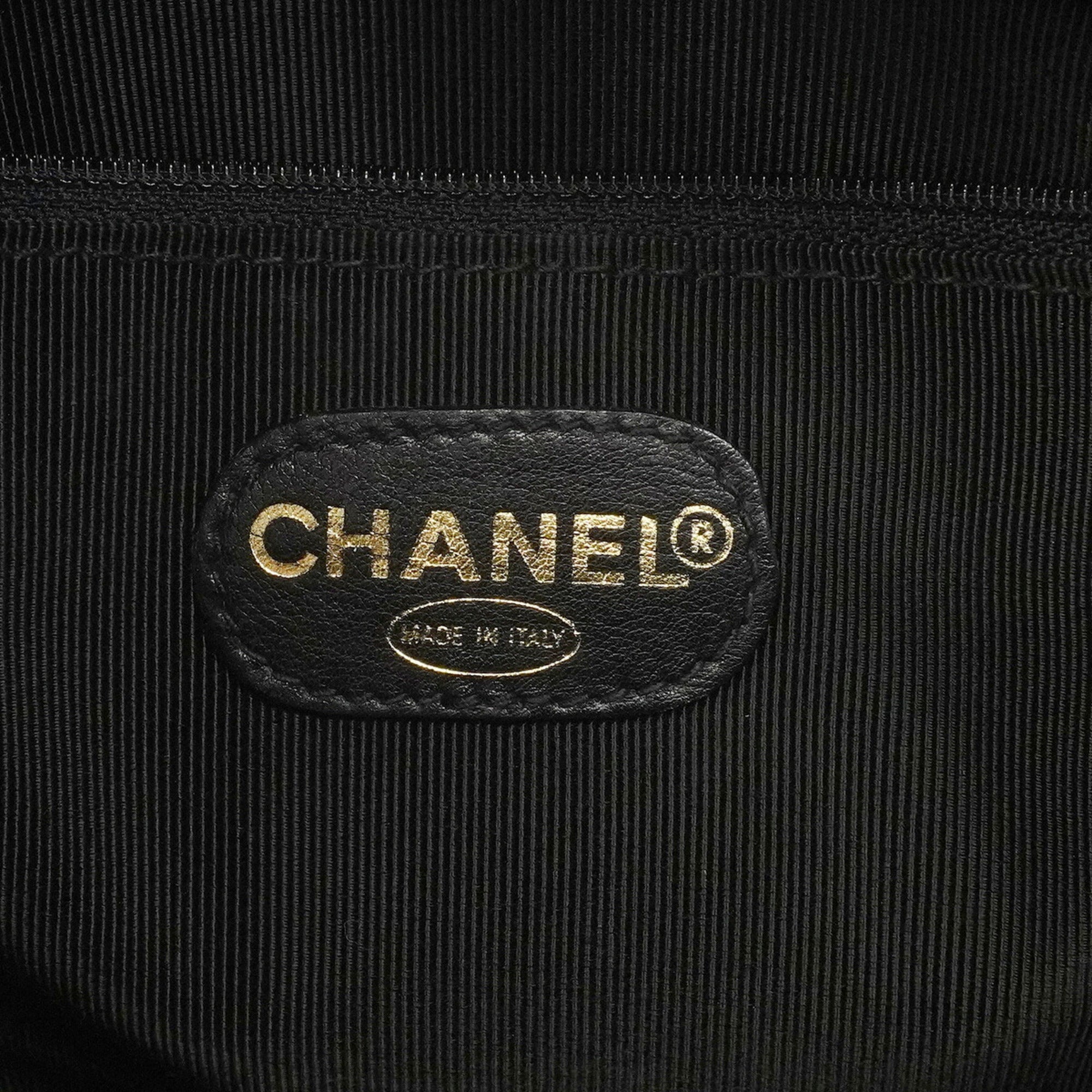 Chanel Black Grained Calfskin Tote Bag (Pre-Owned)