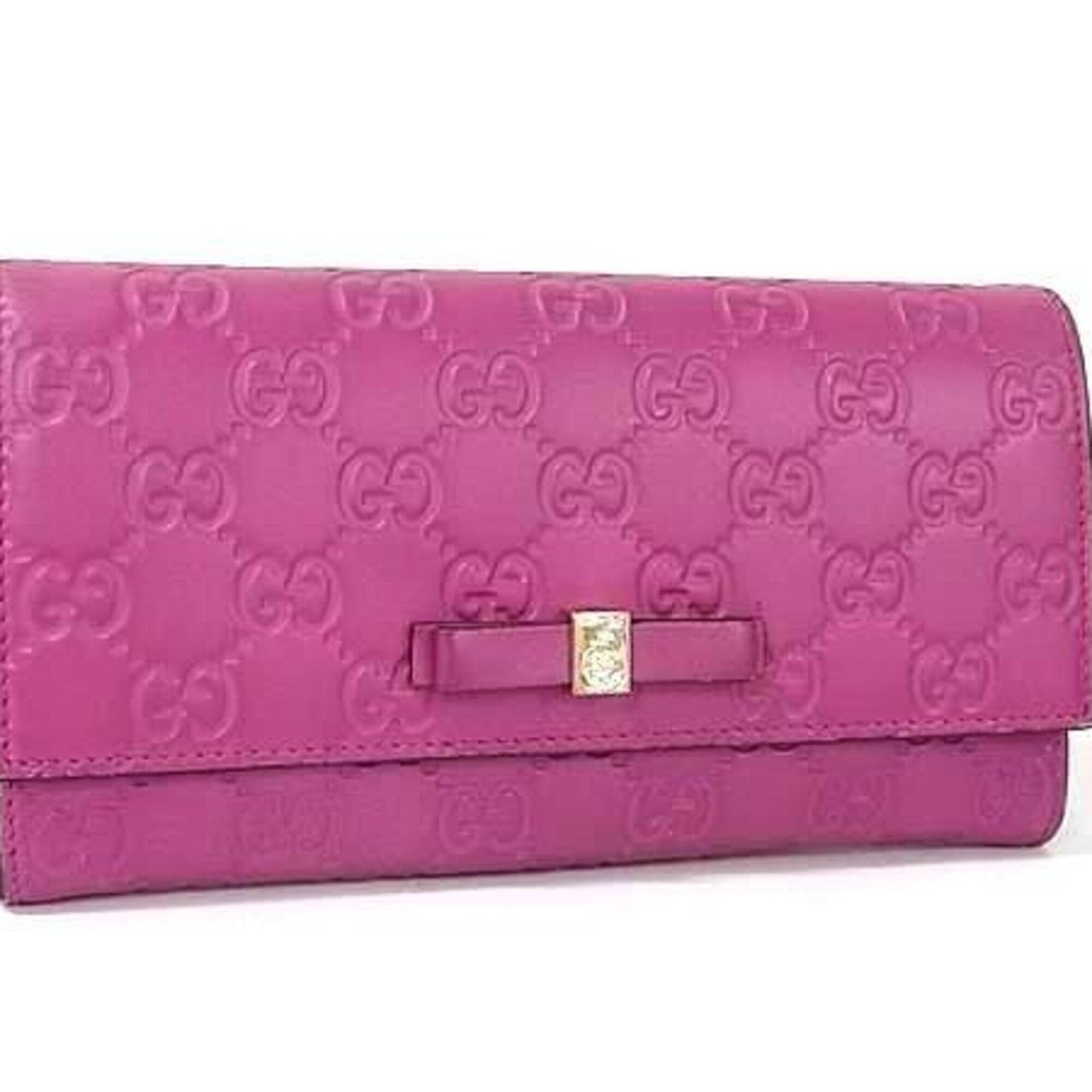 Gucci Purple Leather Long Wallet (Bi-Fold) (Pre-Owned)