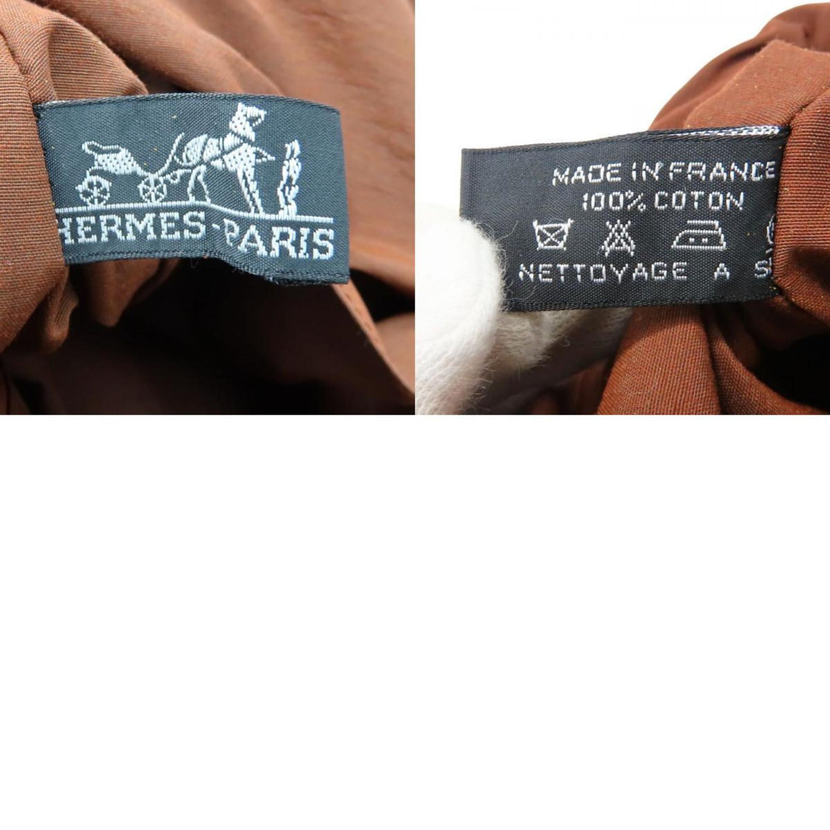 Hermes Kara Brown Cotton Pouch (Pre-Owned)