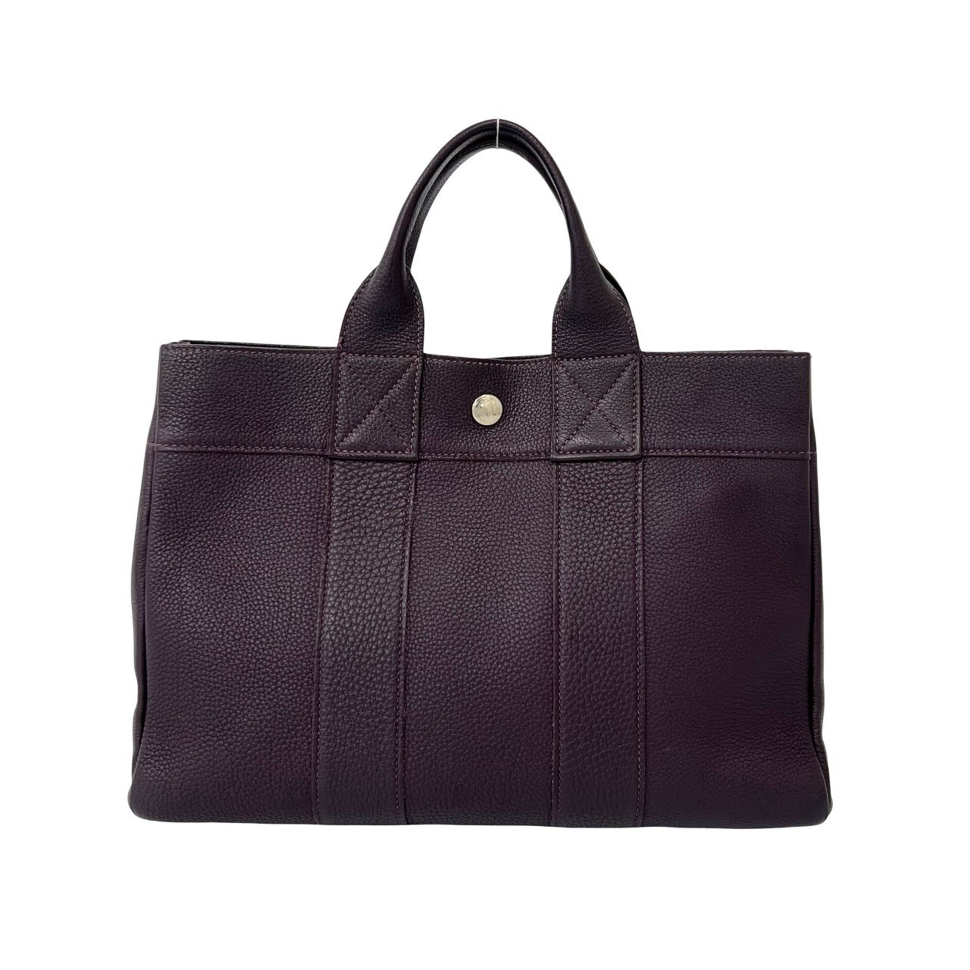 Hermes Purple Negonda Leather Handbag Tote Bag (Pre-Owned)