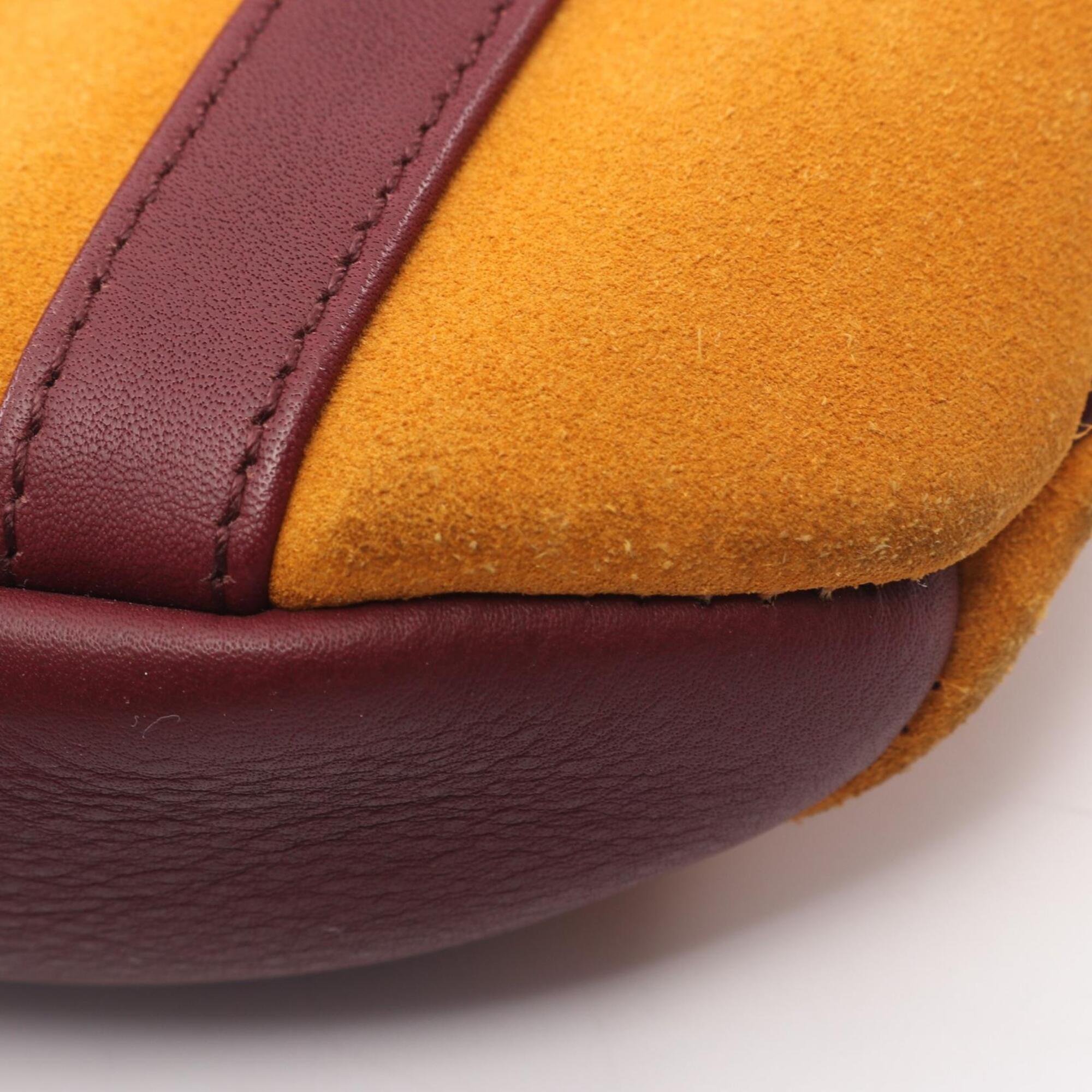 Loewe Bordeaux Yellow Suede Leather Handbag Tote Bag (Pre-Owned)
