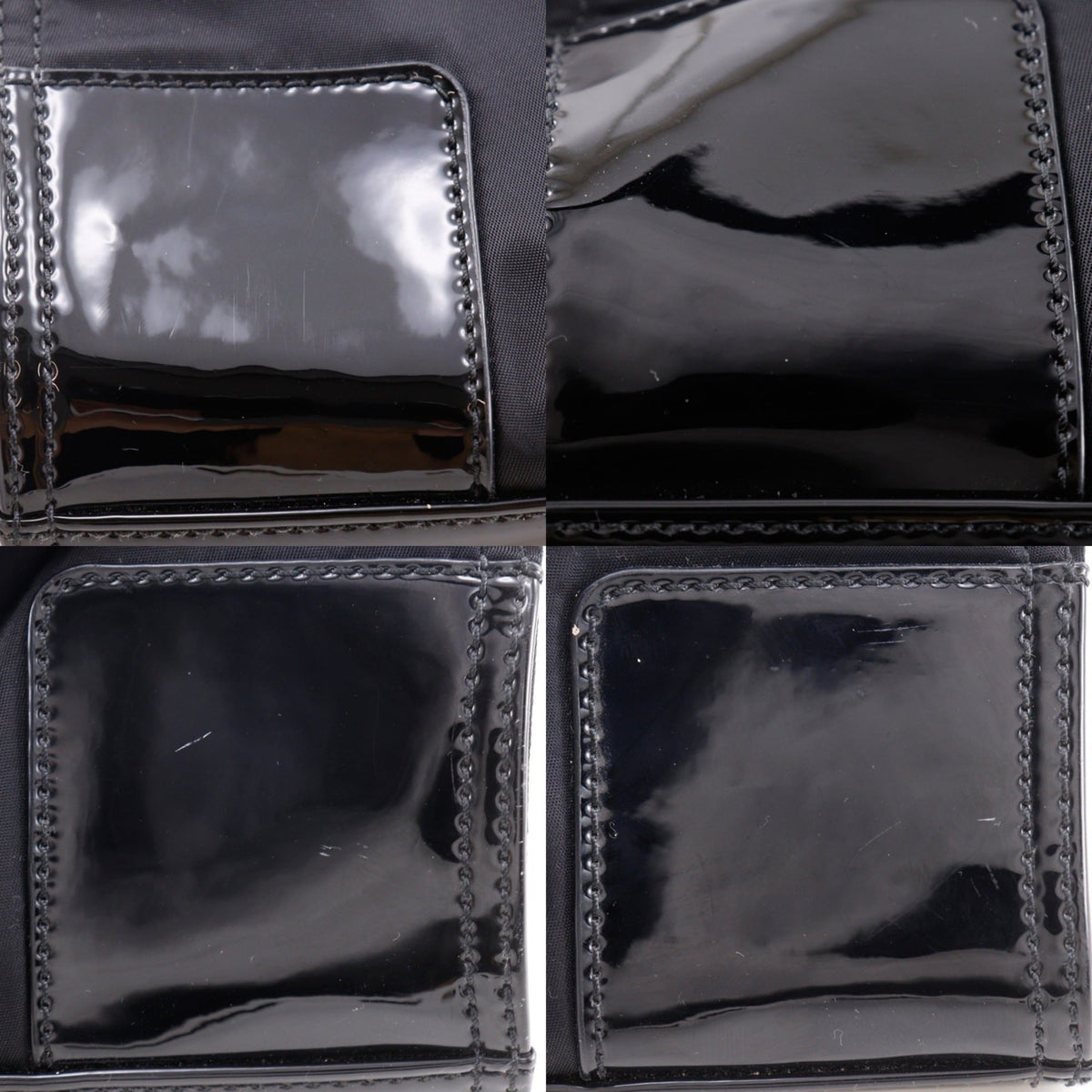 Tory Burch Black Nylon Patent Leather Tote Bag (Pre-Owned)