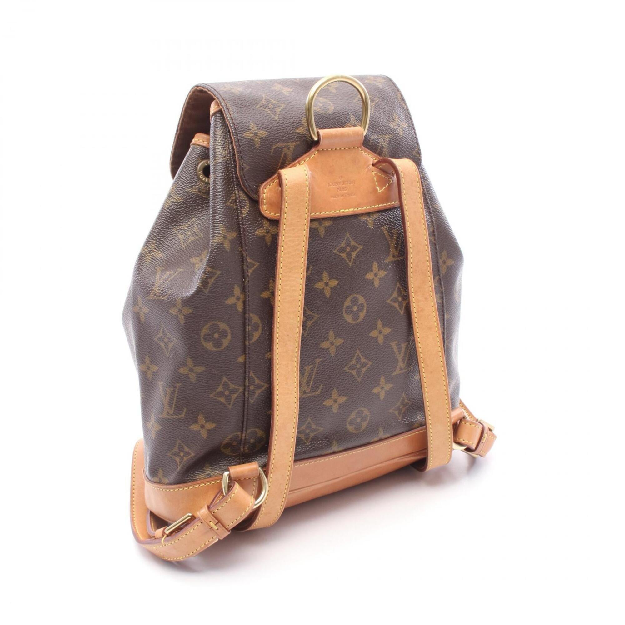 Louis Vuitton Monogram Brown Coated Canvas Leather Backpack (Pre-Owned)