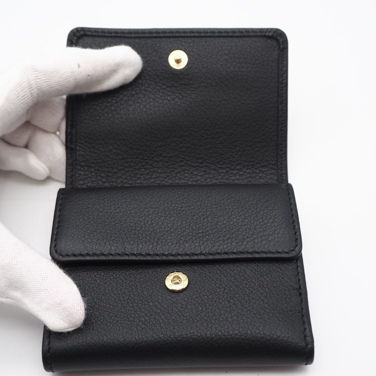 Prada Black Leather Wallet (Tri-Fold) (Pre-Owned)