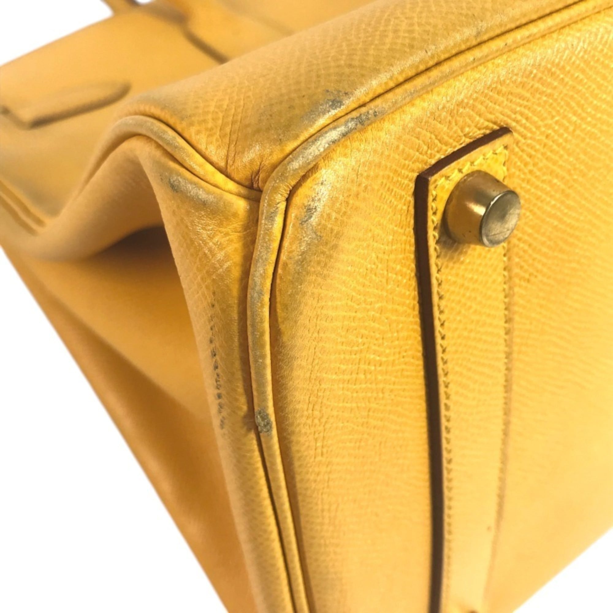 Hermes Jaune Yellow Leather Handbag Tote Bag (Pre-Owned)