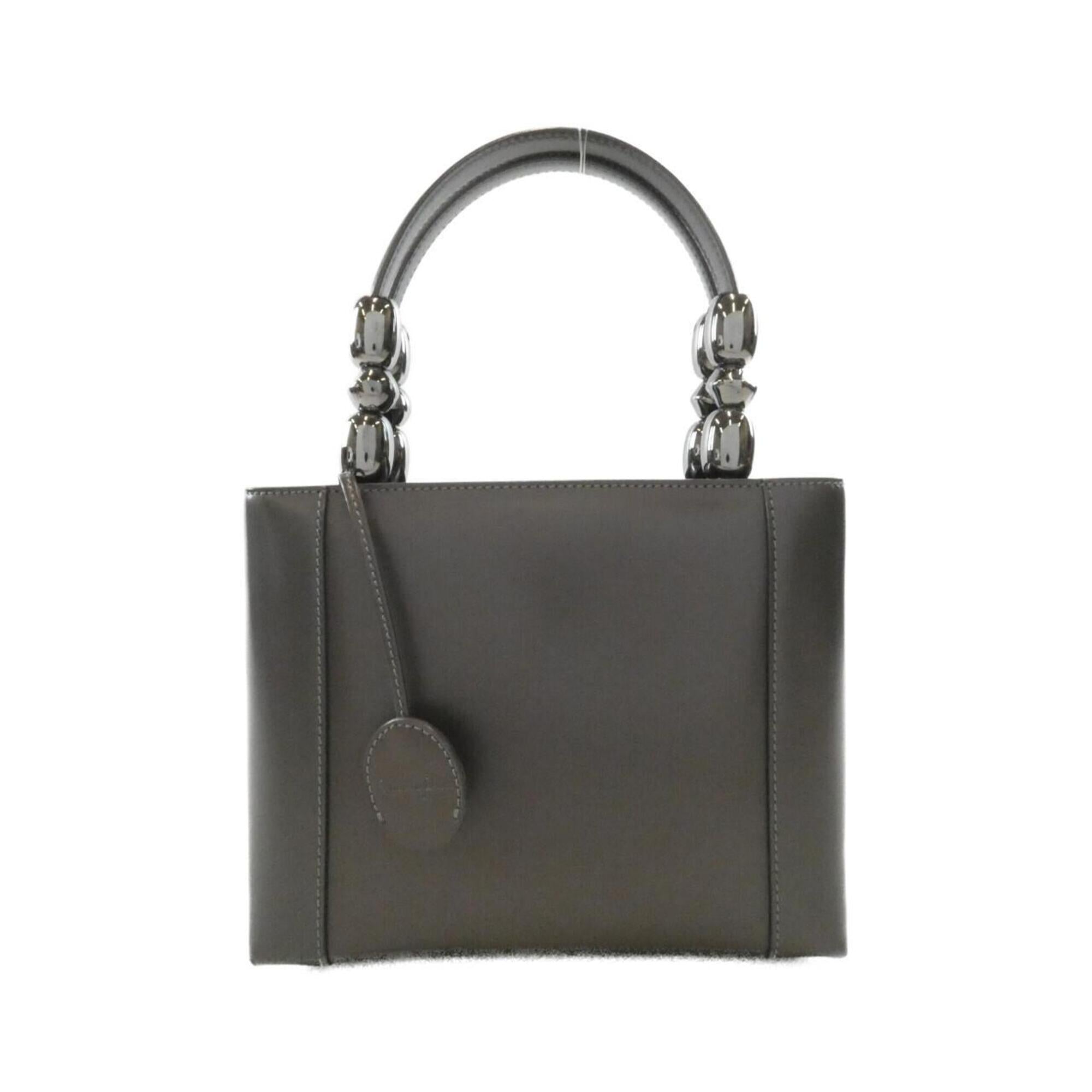 Christian Dior Gray Leather Handbag (Pre-Owned)