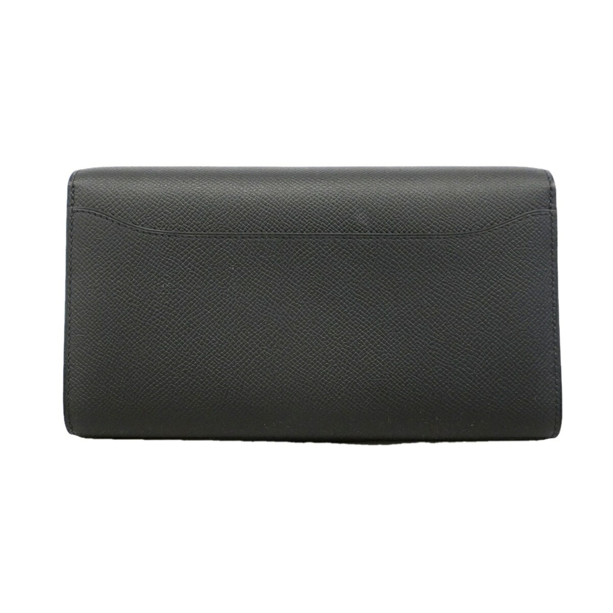 Hermes Black Epsom Leather Leather Chain/Shoulder Wallet (Pre-Owned)