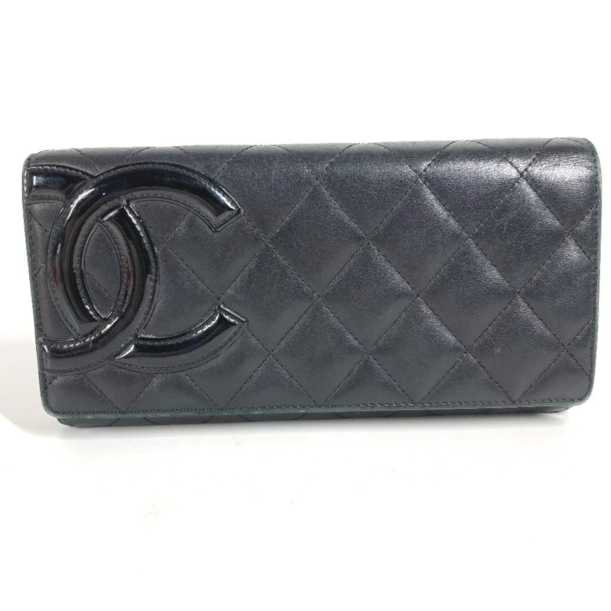 Chanel Black Cambon Ligne Leather Long Wallet (Bi-Fold) (Pre-Owned)