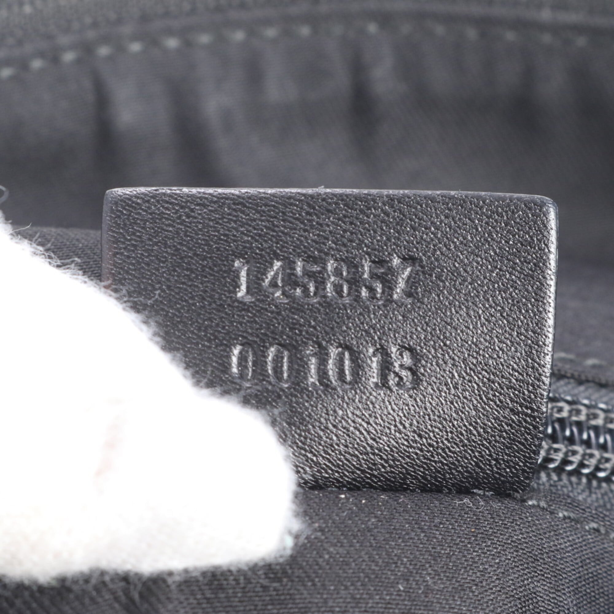 Gucci Black Leather Canvas Shoulder Bag (Pre-Owned)