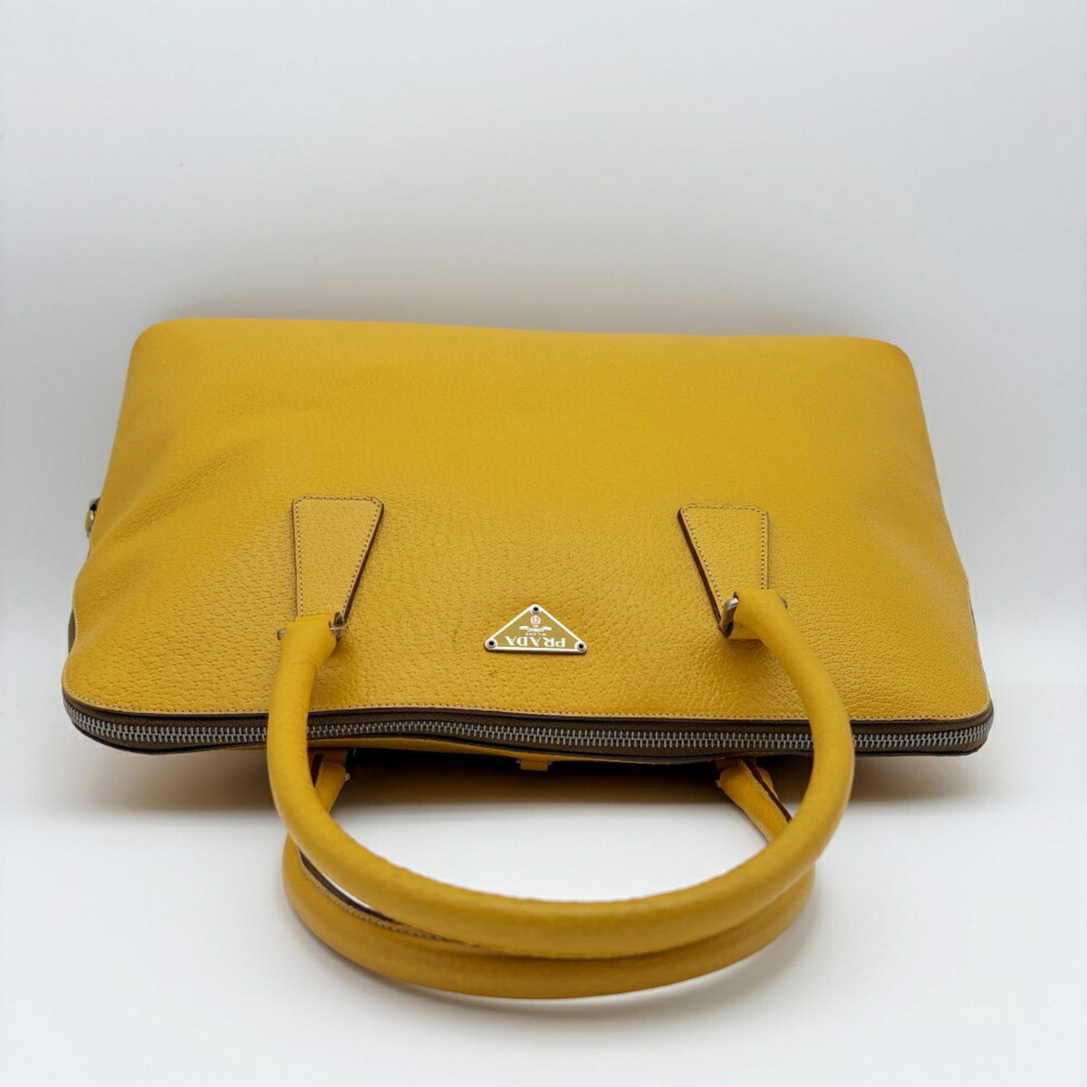 Prada Yellow Leather Tote Bag (Pre-Owned)