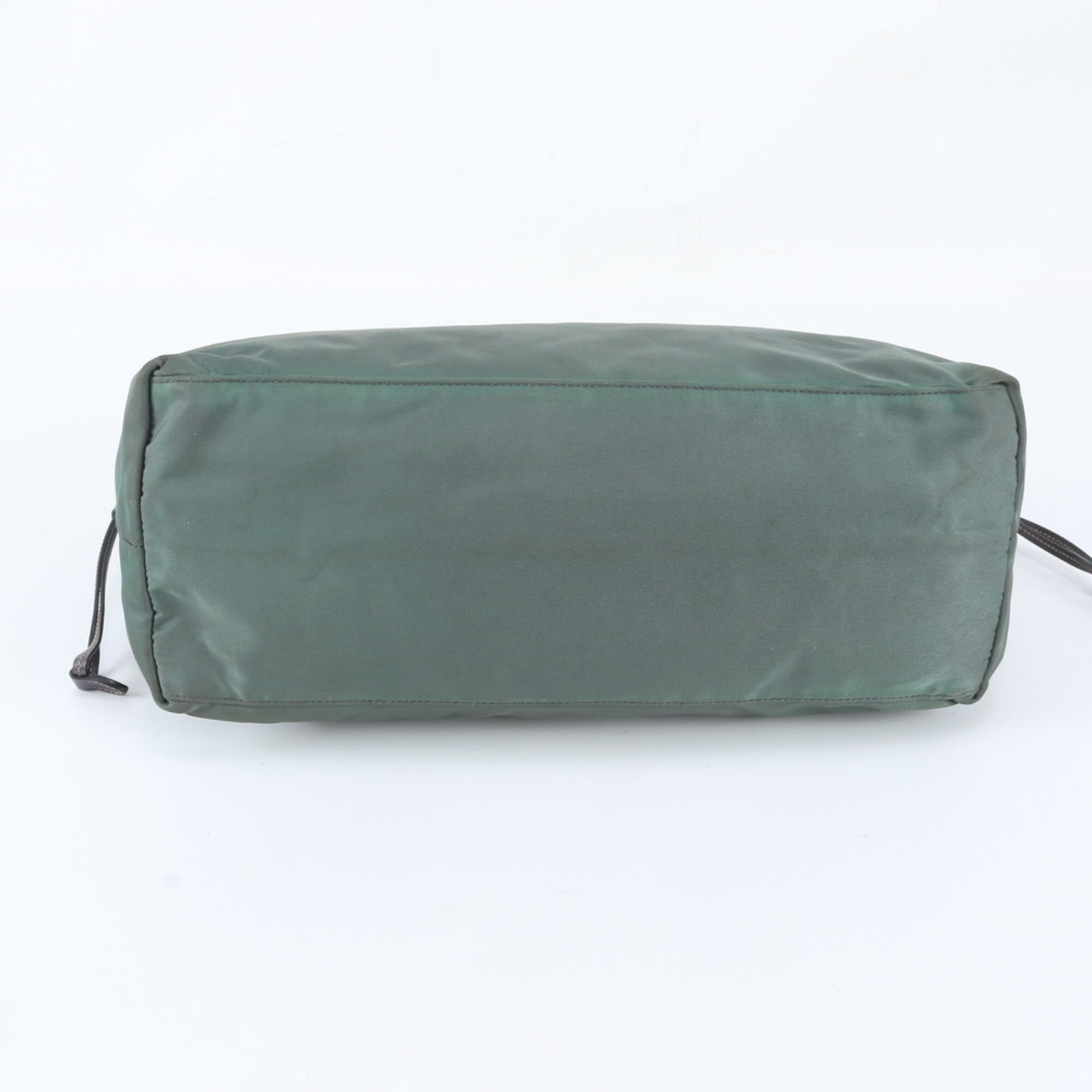 Prada Green Nylon Leather Handbag Shoulder Bag Tote Bag (Pre-Owned)