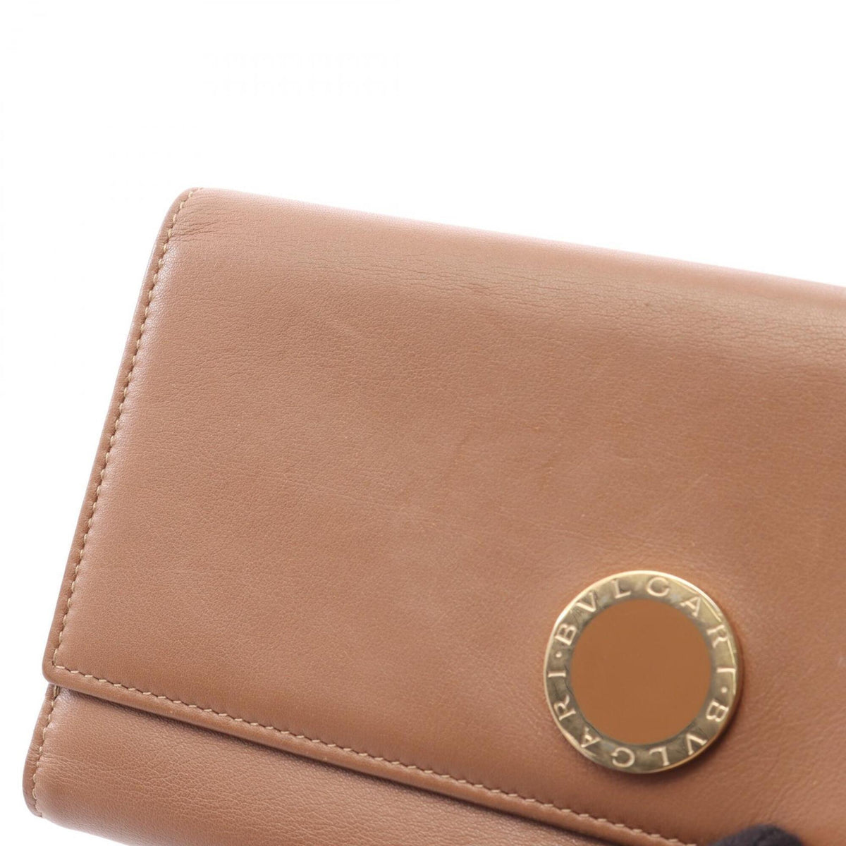 Bvlgari Brown Leather Long Wallet (Bi-Fold) (Pre-Owned)