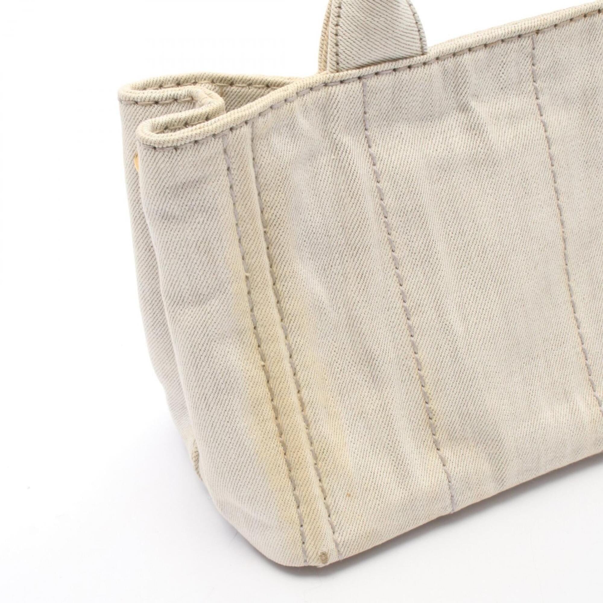Prada Gray Canvas Handbag Tote Bag (Pre-Owned)