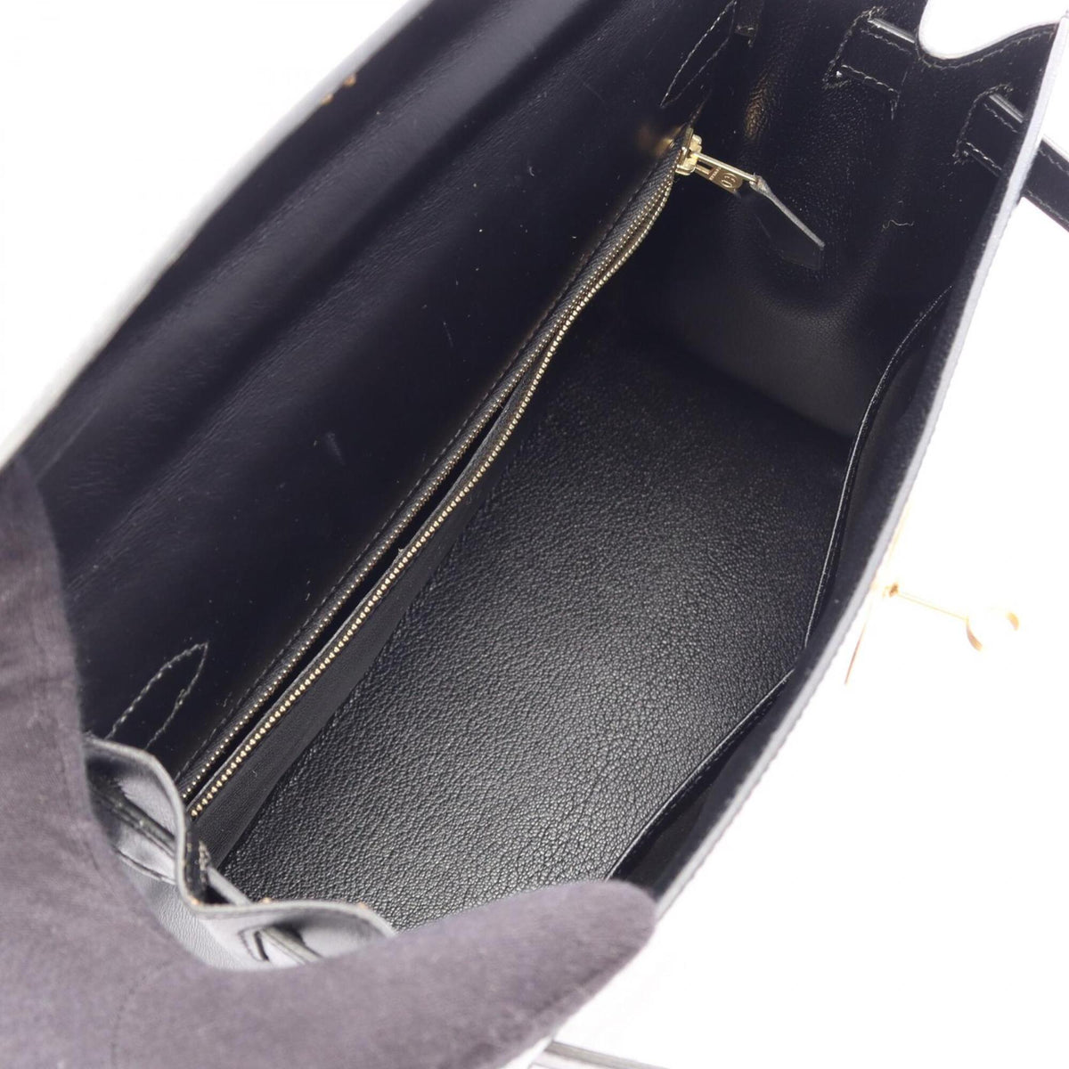 Hermes Black Box Calf Leather Handbag (Pre-Owned)