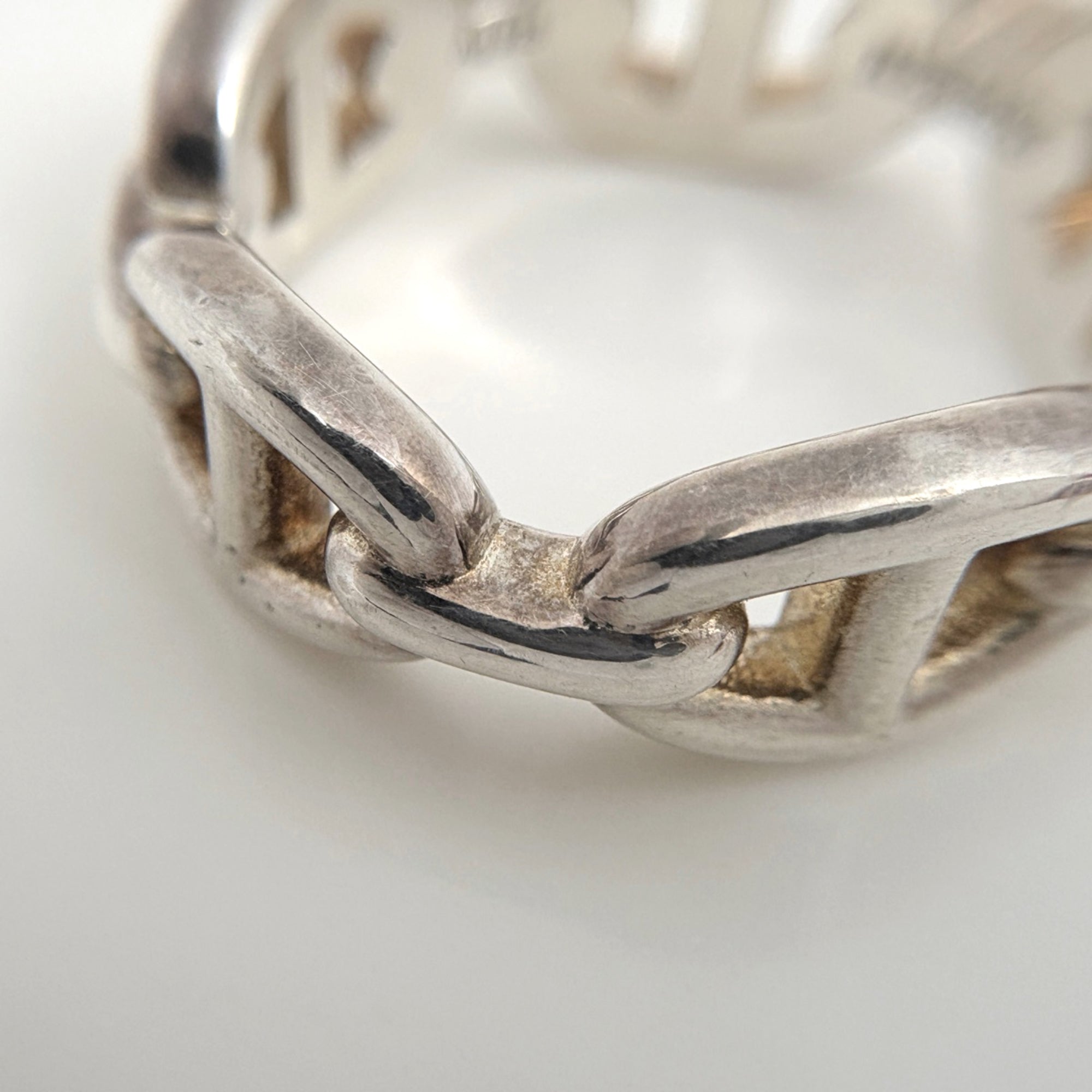 Hermes Chaine D'ancre Silver Silver 925 Band Ring (Pre-Owned)