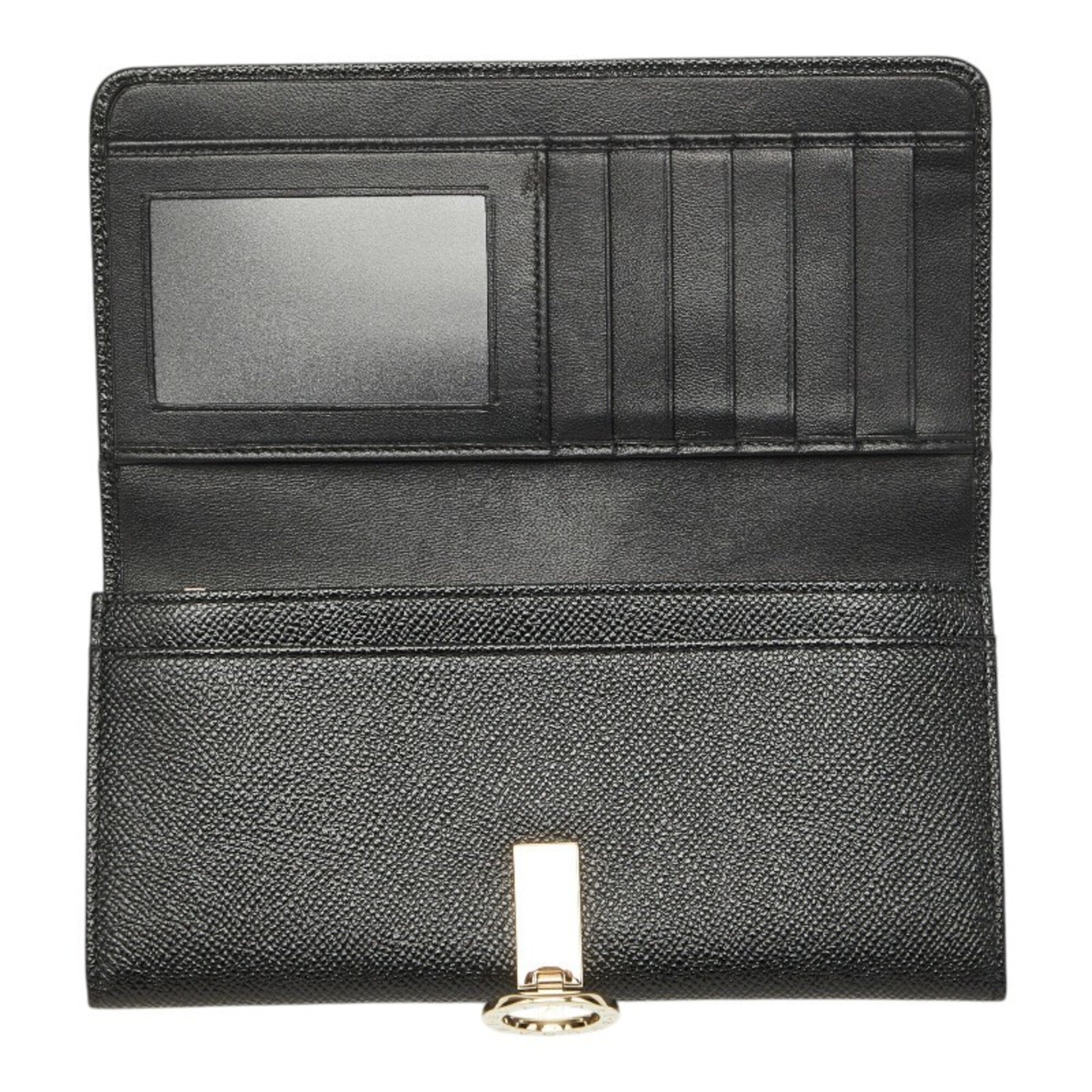 Bvlgari Black Leather Long Wallet (Bi-Fold) (Pre-Owned)