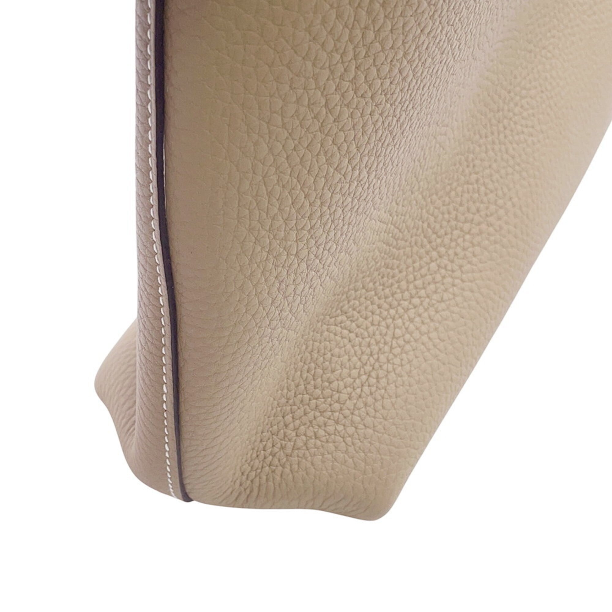 Hermes Beige Taurillon Clemence Leather Tote Bag (Pre-Owned)
