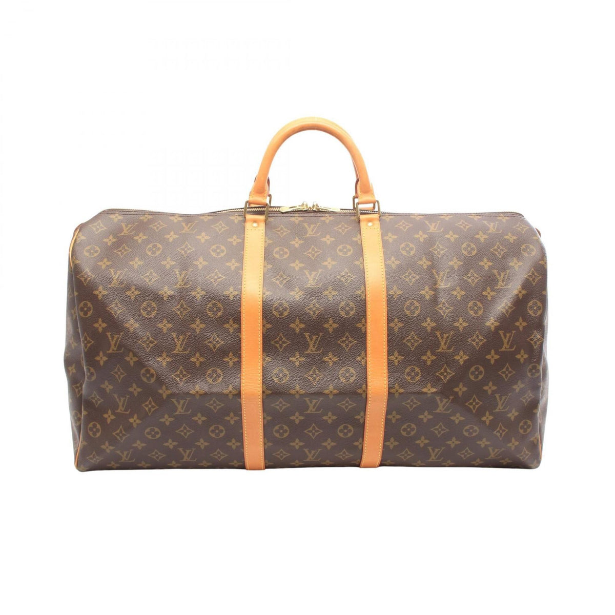 Louis Vuitton Brown Coated Canvas Leather Boston Bag Handbag (Pre-Owned)