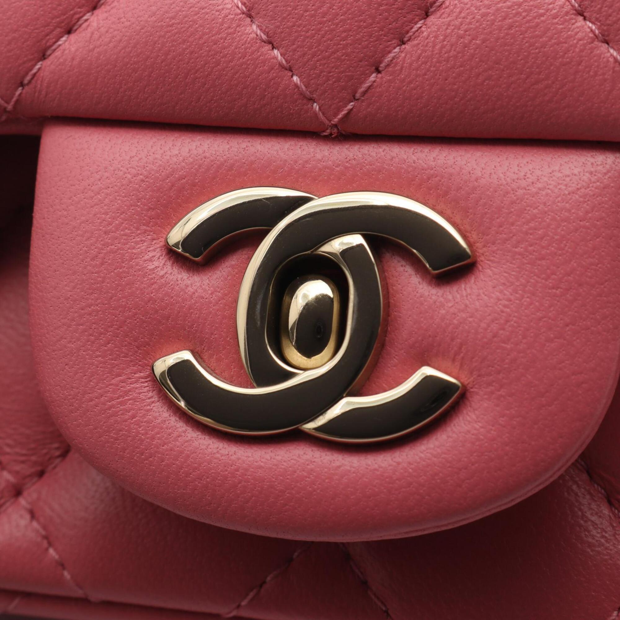 Chanel Pink Leather Handbag Shoulder Bag (Pre-Owned)