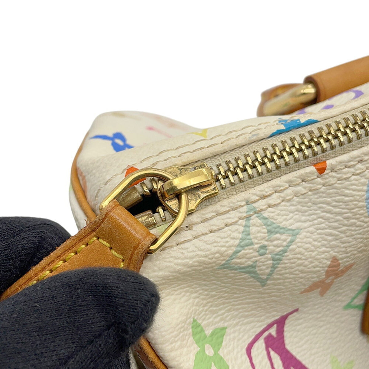 Louis Vuitton Blanc Red Color Monogram Multicolore Handbag (Pre-Owned)