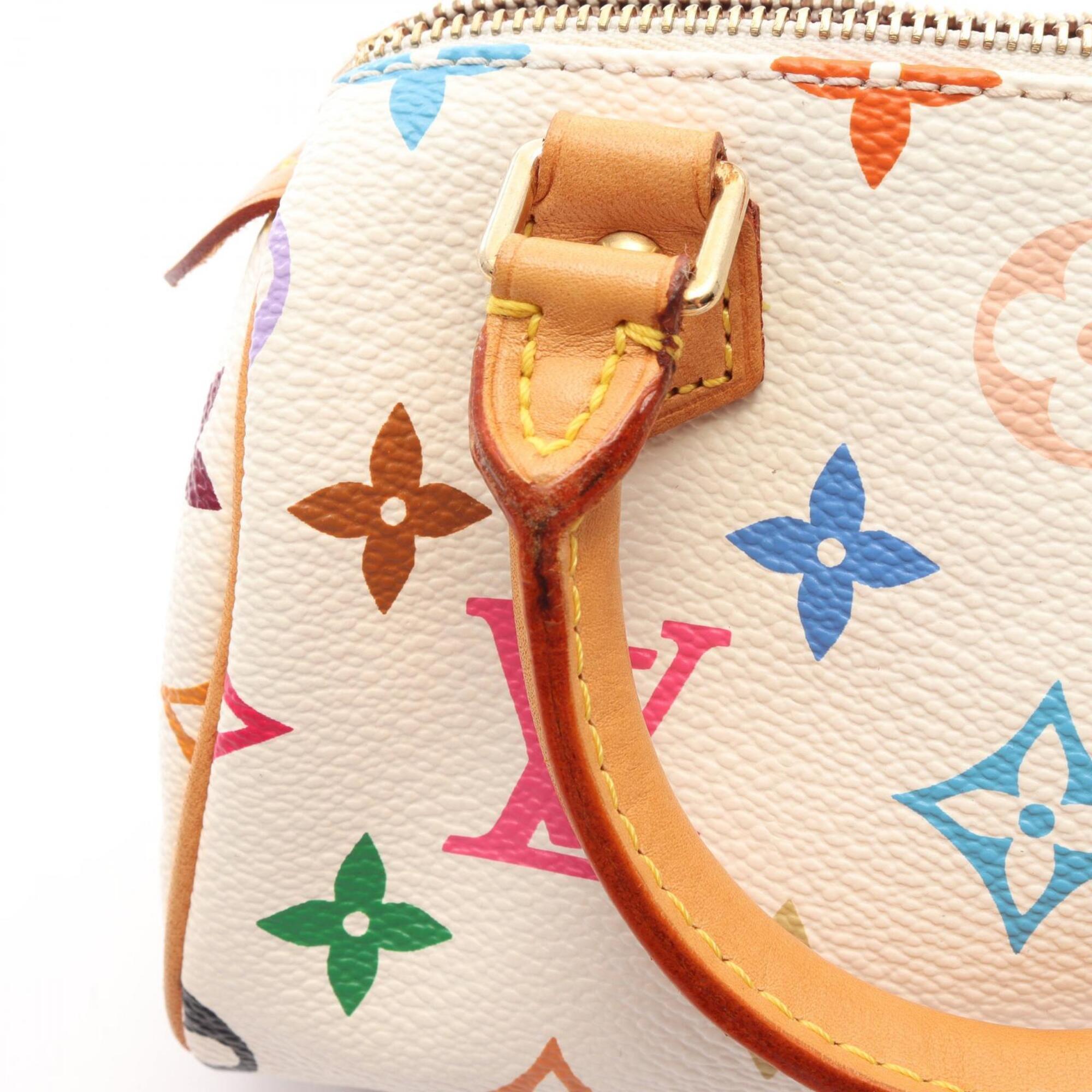 Louis Vuitton Blanc Multi-Color White Monogram Multicolore Leather Handbag (Pre-Owned)