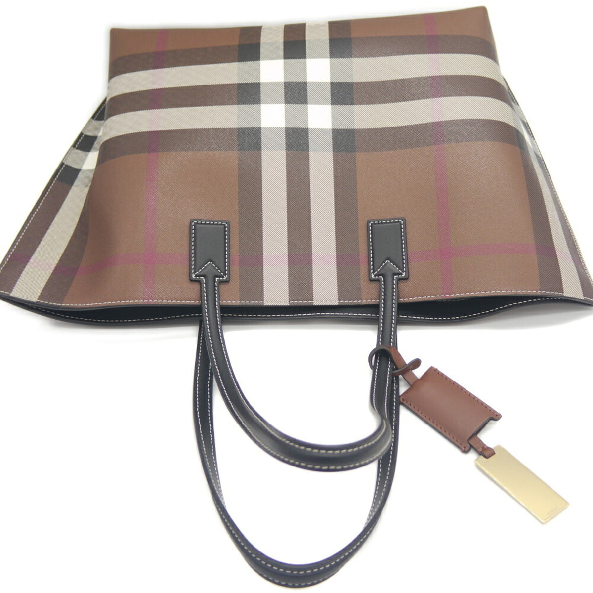 Burberry Brown Elastane Cotton Polyester Tote Bag (Pre-Owned)