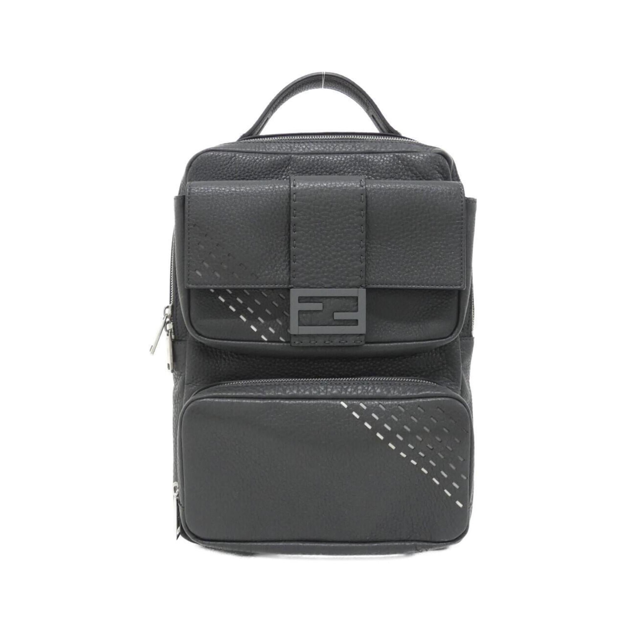 Fendi Selleria Silver Leather Backpack (Pre-Owned)
