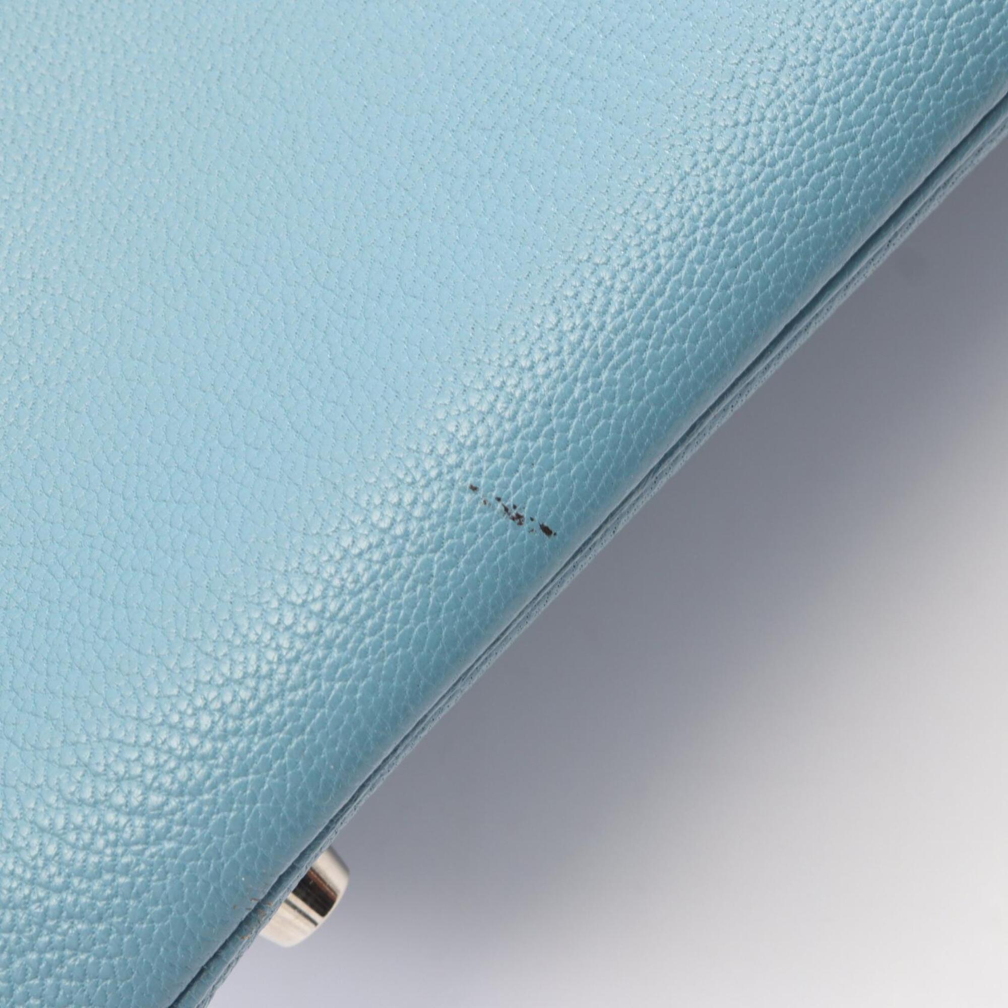 Hermes Blue Chevre Leather Handbag (Pre-Owned)