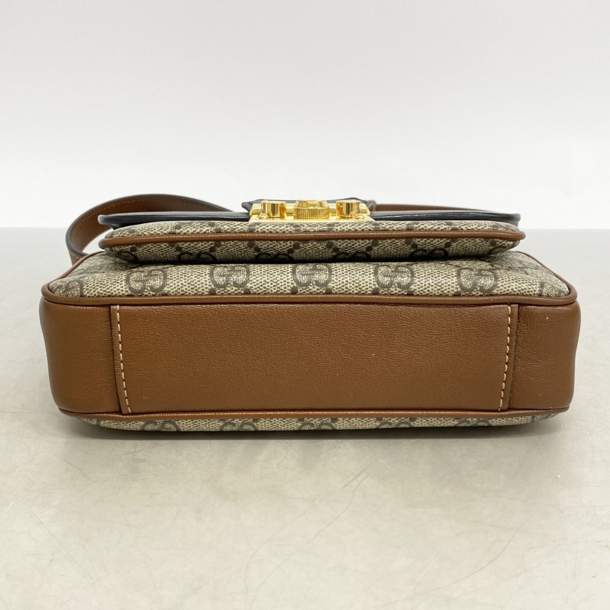 Gucci Beige Black Brown Pvc Handbag (Pre-Owned)