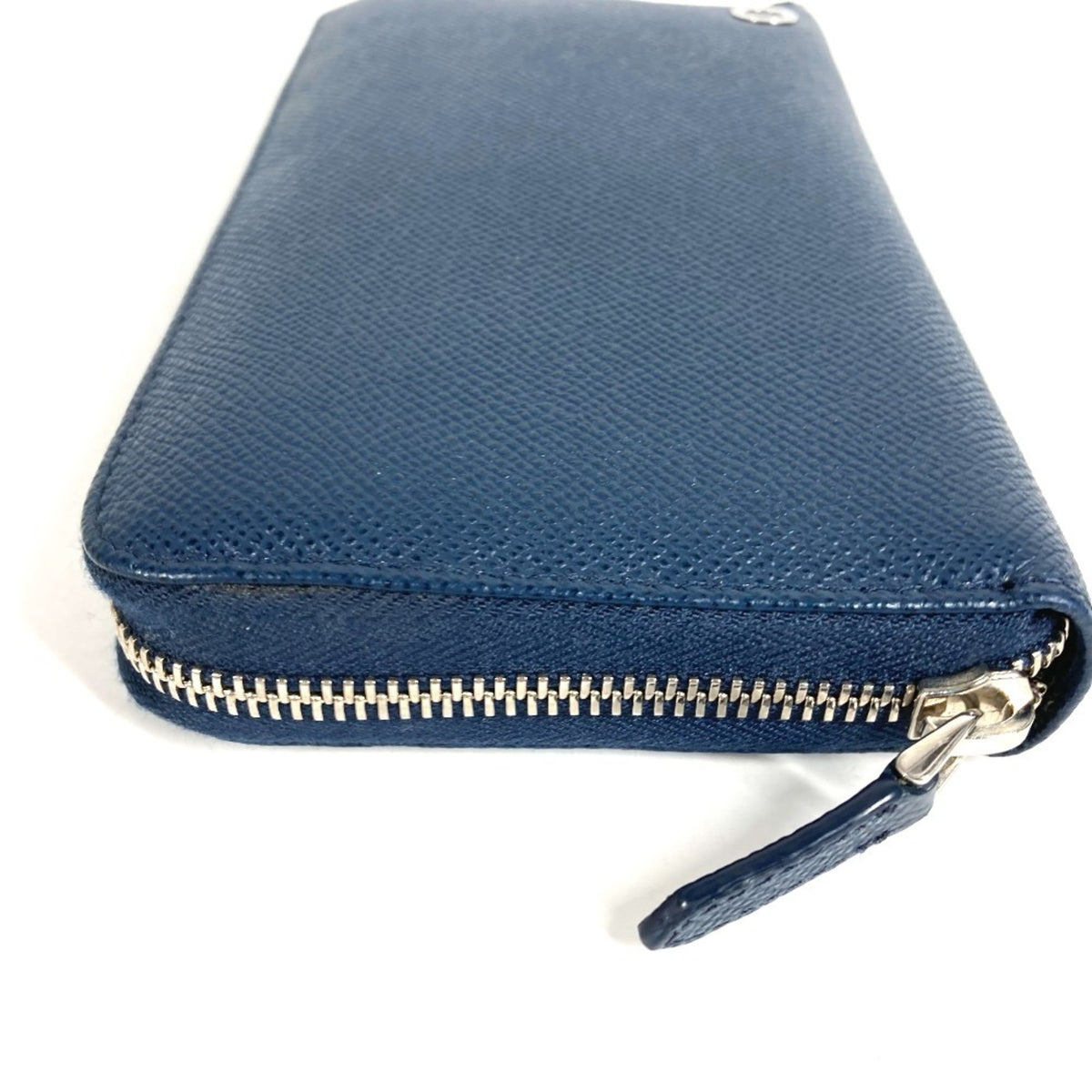 Bvlgari Blue Leather Long Wallet (Bi-Fold) (Pre-Owned)