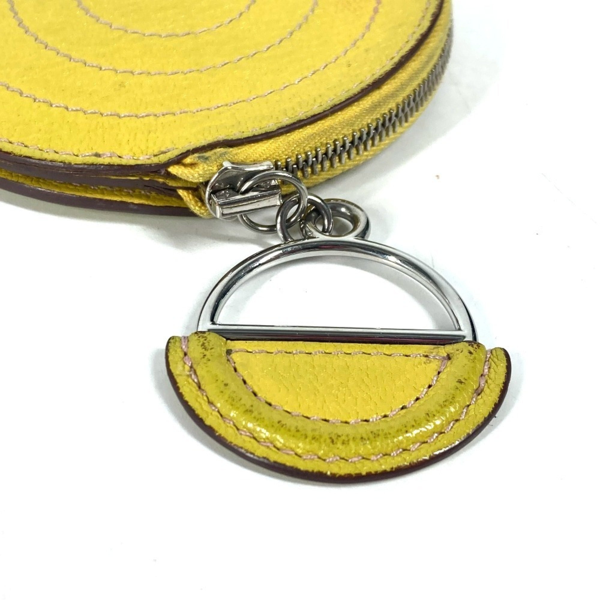 Hermes Yellow Chevre Leather Coin Purse/Coin Case (Pre-Owned)
