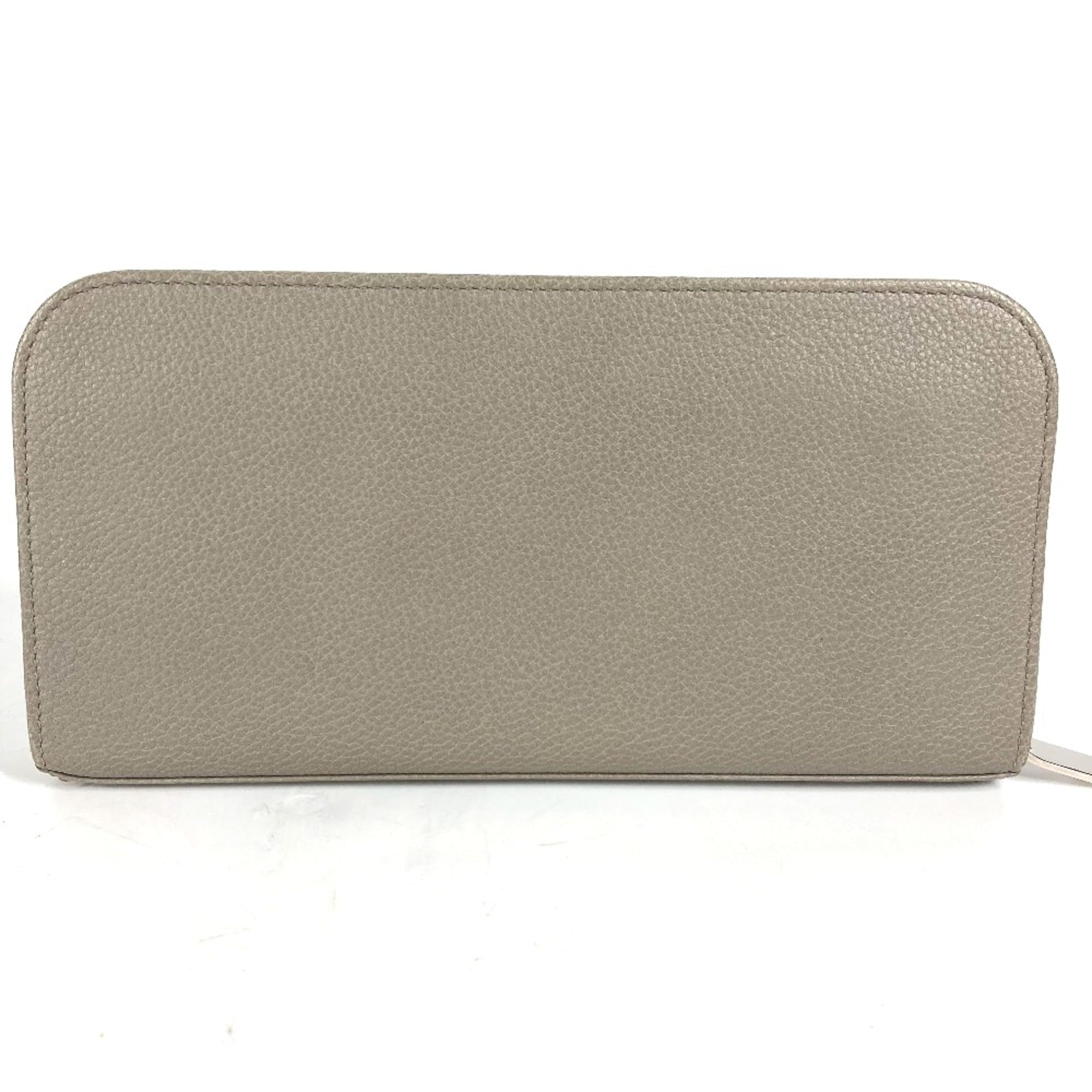 Saint Laurent Gray Leather Long Wallet (Bi-Fold) (Pre-Owned)