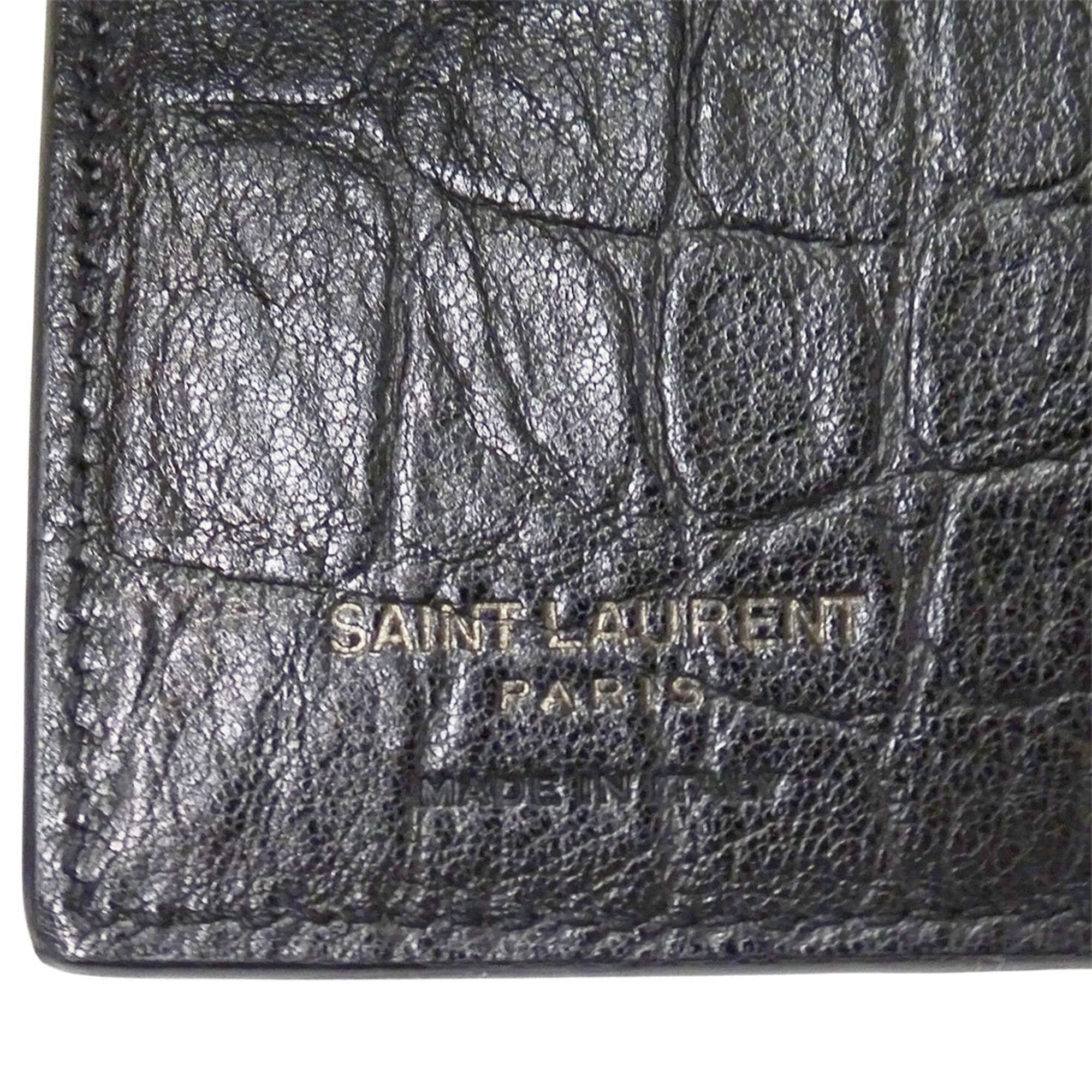 Saint Laurent Black Leather Wallet (Tri-Fold) (Pre-Owned)