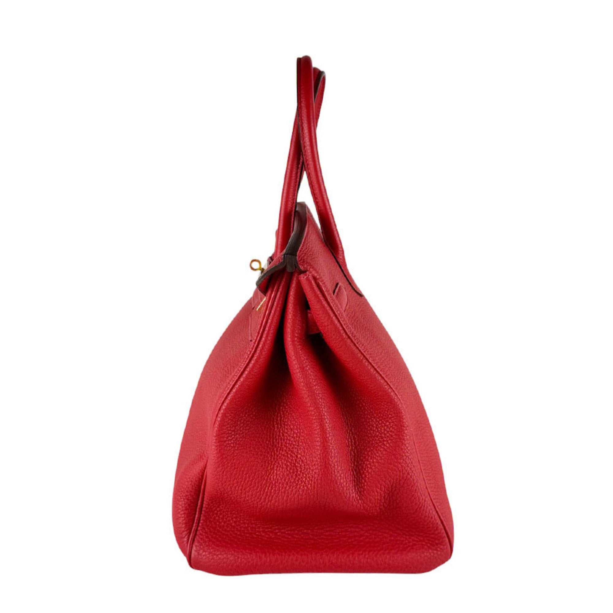 Hermes Rouge Casaque Togo Leather Handbag (Pre-Owned)