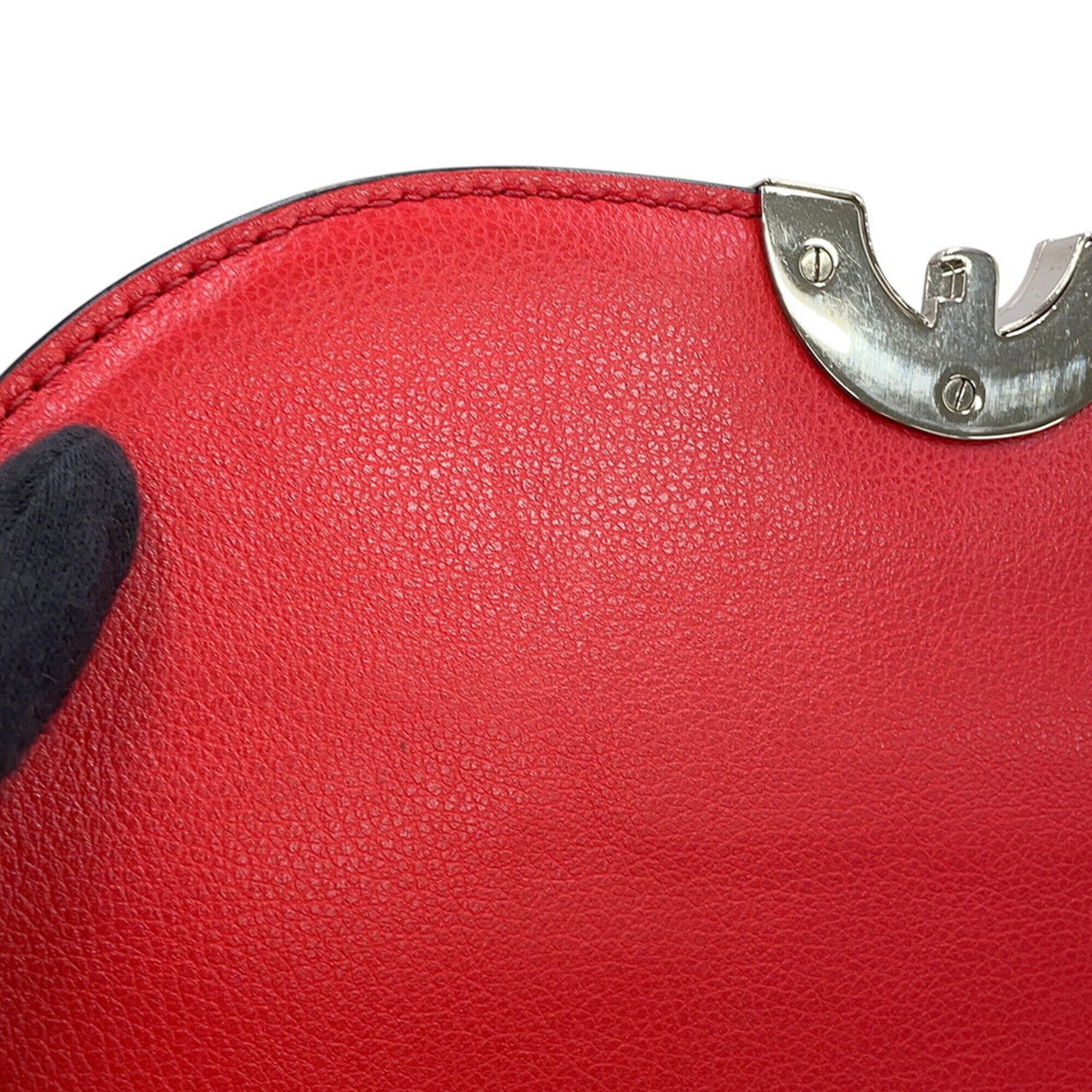 Prada Red Color Leather Shoulder Bag (Pre-Owned)