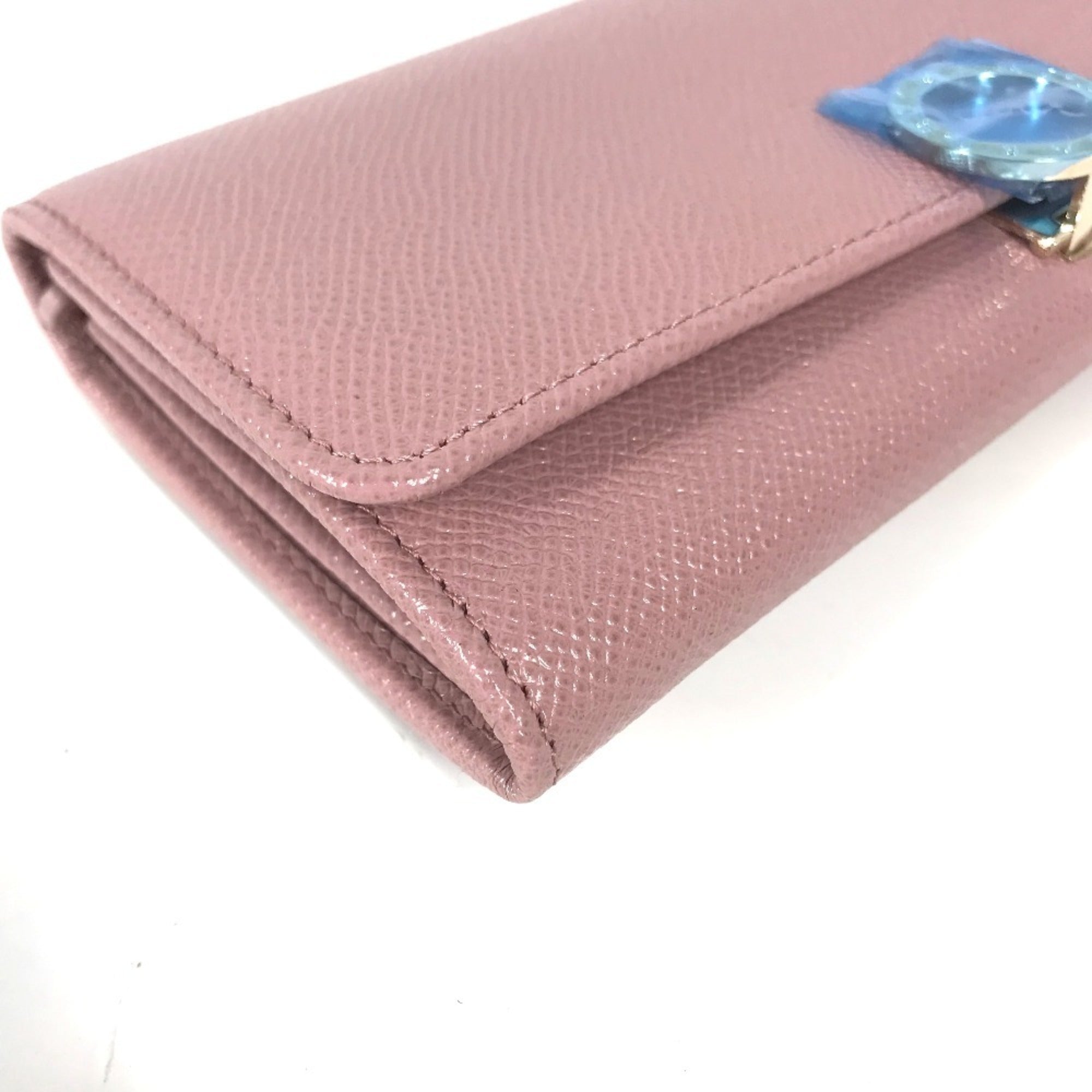 Bvlgari Pink Leather Long Wallet (Bi-Fold) (Pre-Owned)