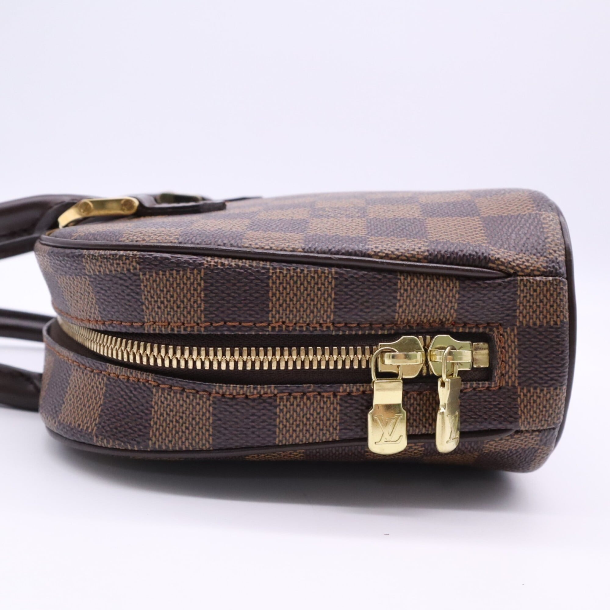 Louis Vuitton Beige Brown Coated Canvas Leather Handbag (Pre-Owned)