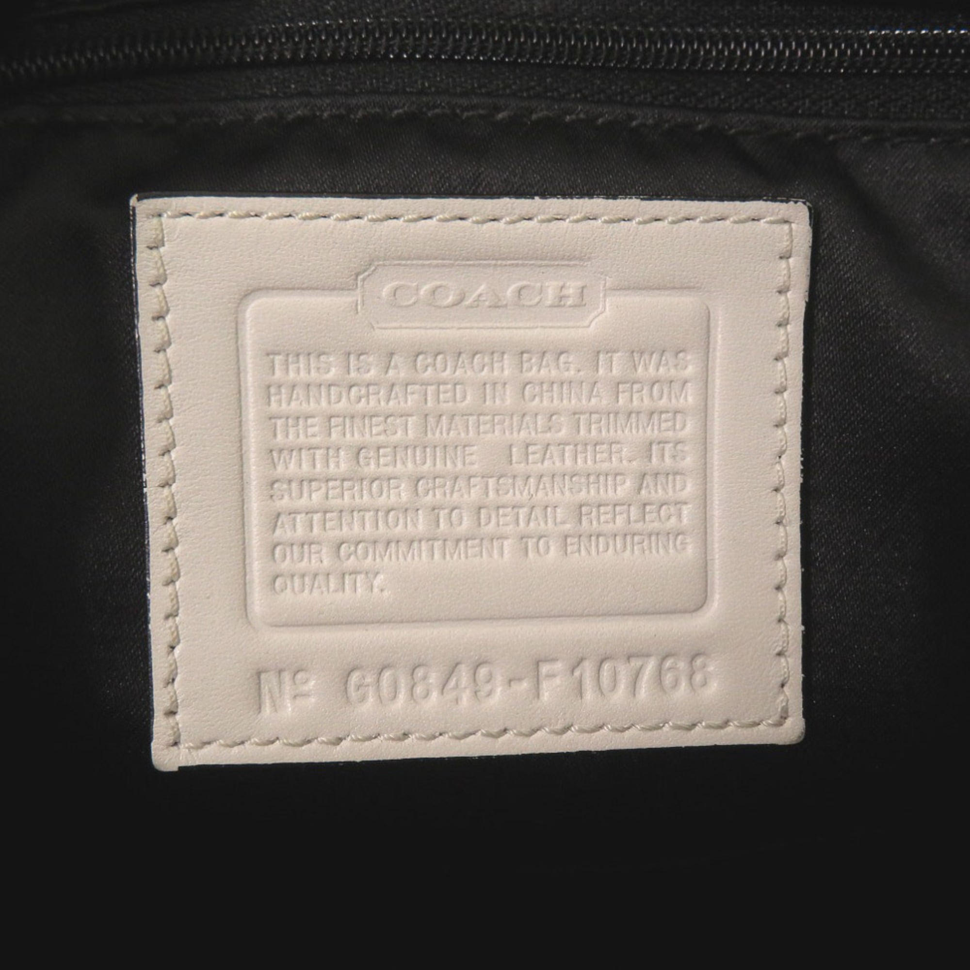 Coach Gray White Canvas Leather Shoulder Bag (Pre-Owned)
