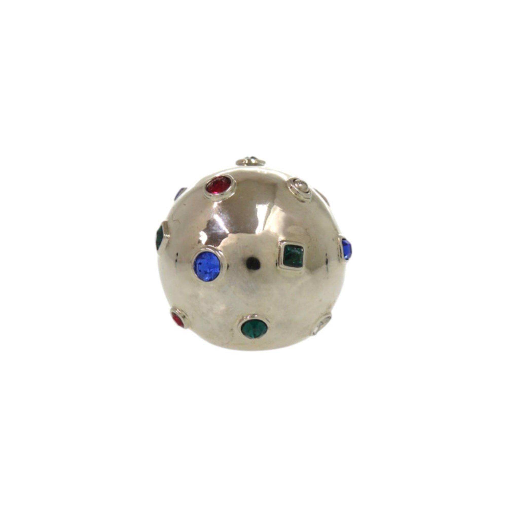 Louis Vuitton Silver Multi-Color Metal Rhinestone Band Ring (Pre-Owned)