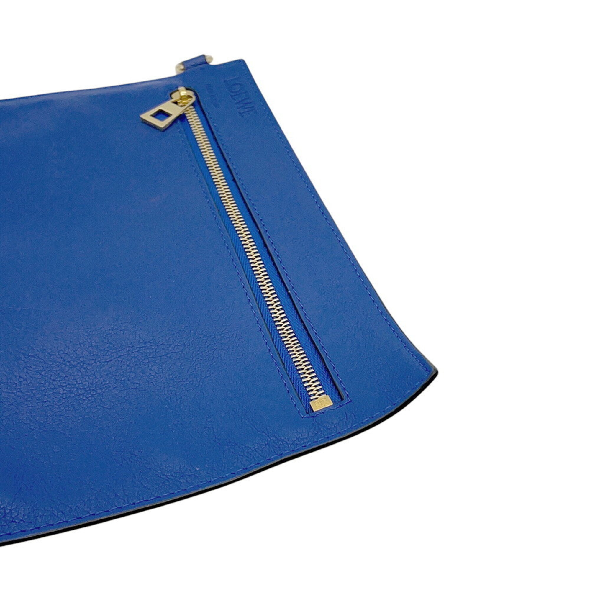 Loewe Blue Leather Handbag Shoulder Bag (Pre-Owned)